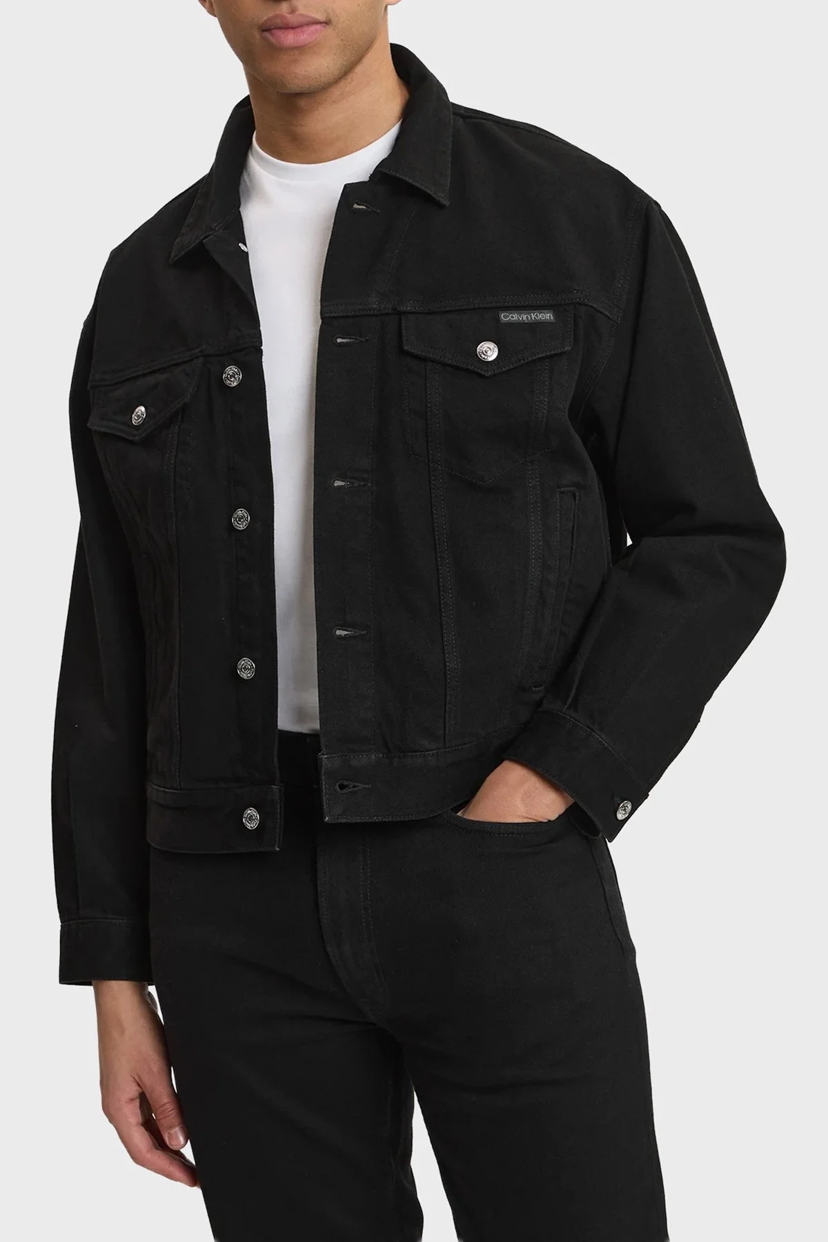 Calvin Klein Pamuklu Regular Fit Logolu LV04RF706GJW4 Erkek Ceket LV04RF706G JW4 SİYAH - 1