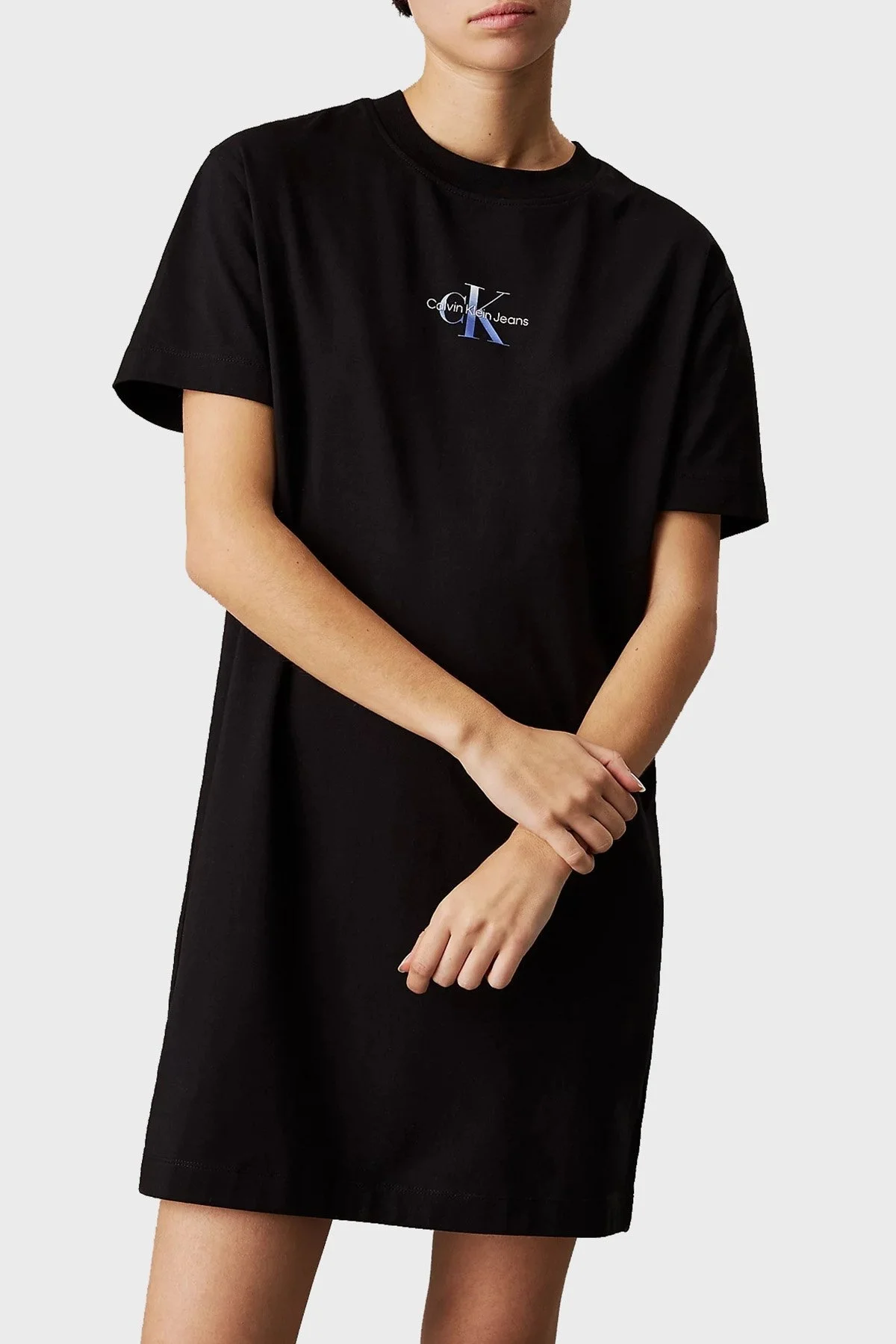 Calvin Klein Pamuklu Regular Fit Logolu Mini J20J225273BEH Bayan Elbise J20J225273 BEH SİYAH - 5