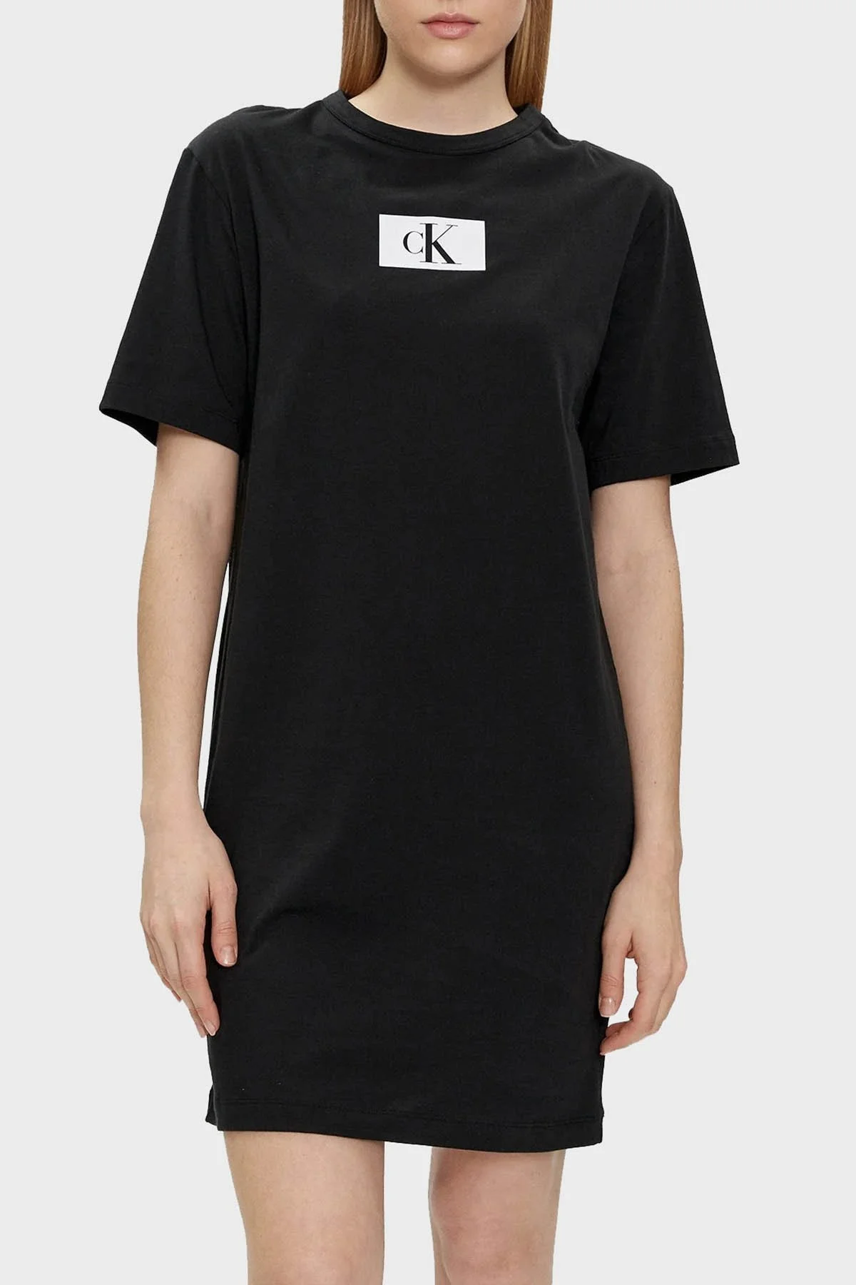 Calvin Klein Pamuklu Regular Fit Mini 000QS7178EUB1 Bayan Elbise 000QS7178E UB1 SİYAH - 1