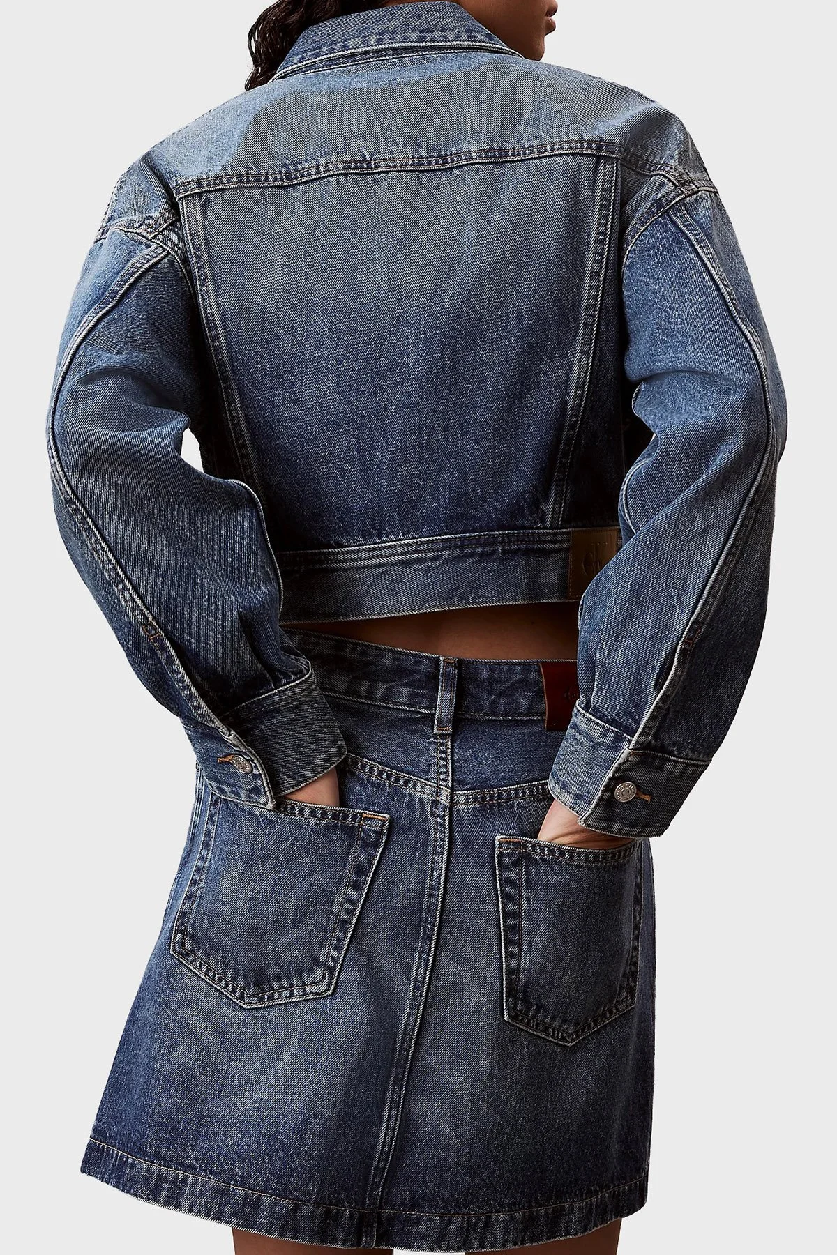 Calvin Klein Pamuklu Regular Fit Mini Boy Kot LV047D776G0MH Bayan Etek LV047D776G 0MH LACİVERT - 6