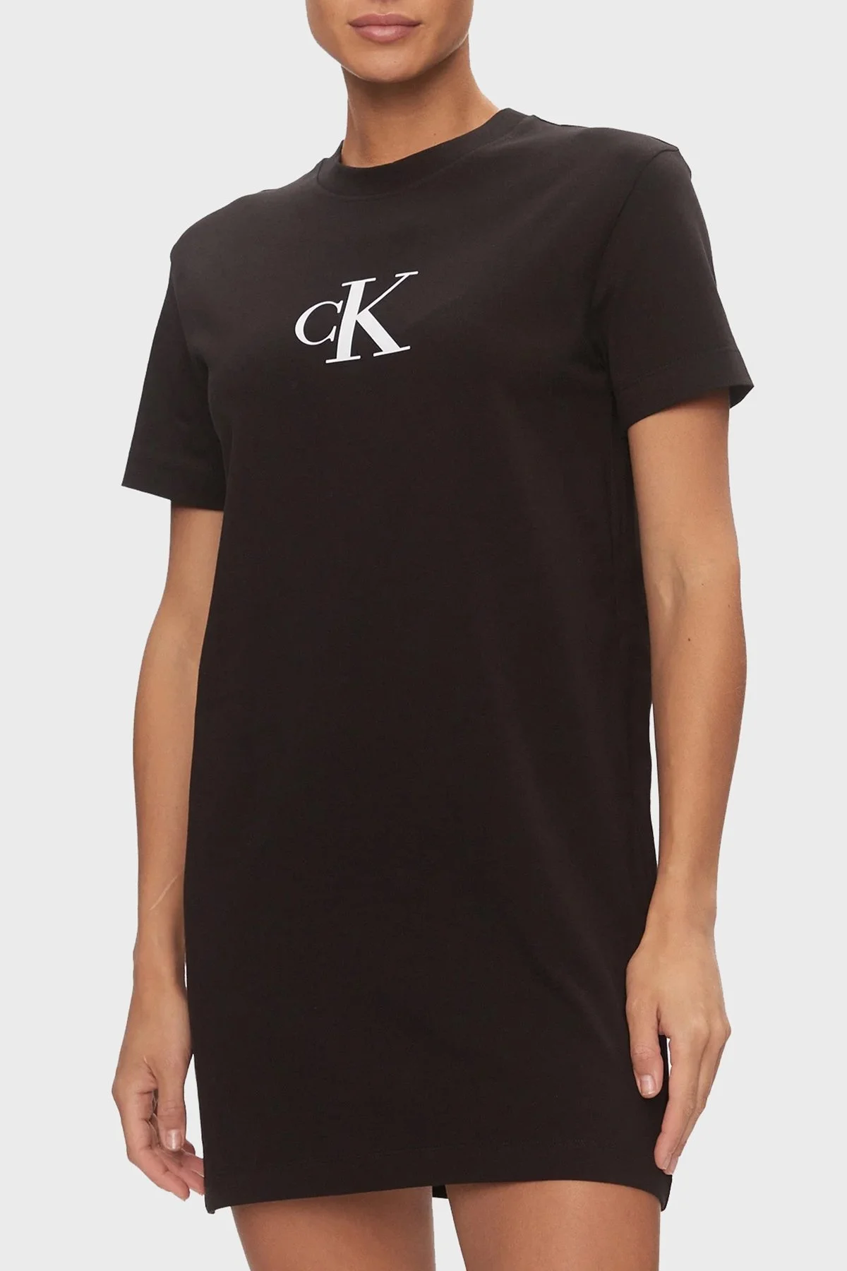 Calvin Klein Pamuklu Regular Fit Mini J20J223434BEH Bayan Elbise J20J223434 BEH SİYAH - 1