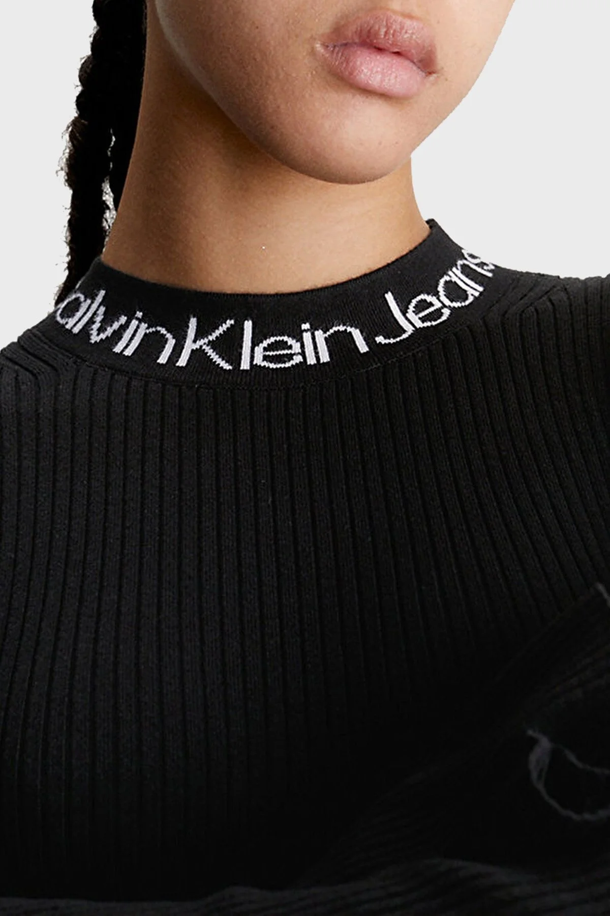 Calvin Klein Pamuklu Regular Fit Mini Triko J20J222719BEH Bayan Elbise J20J222719 BEH SİYAH - 3