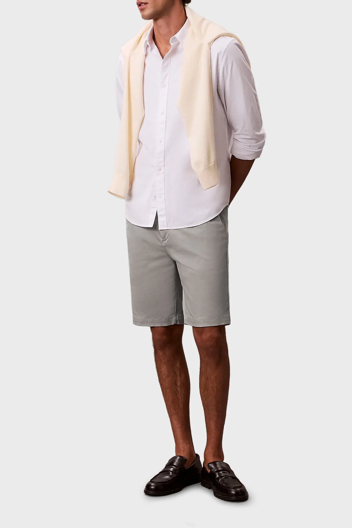 Calvin Klein Pamuklu Regular Fit Normal Bel Chino LV04LB600GRAK Erkek Şort LV04LB600G RAK TOPRAK - 1