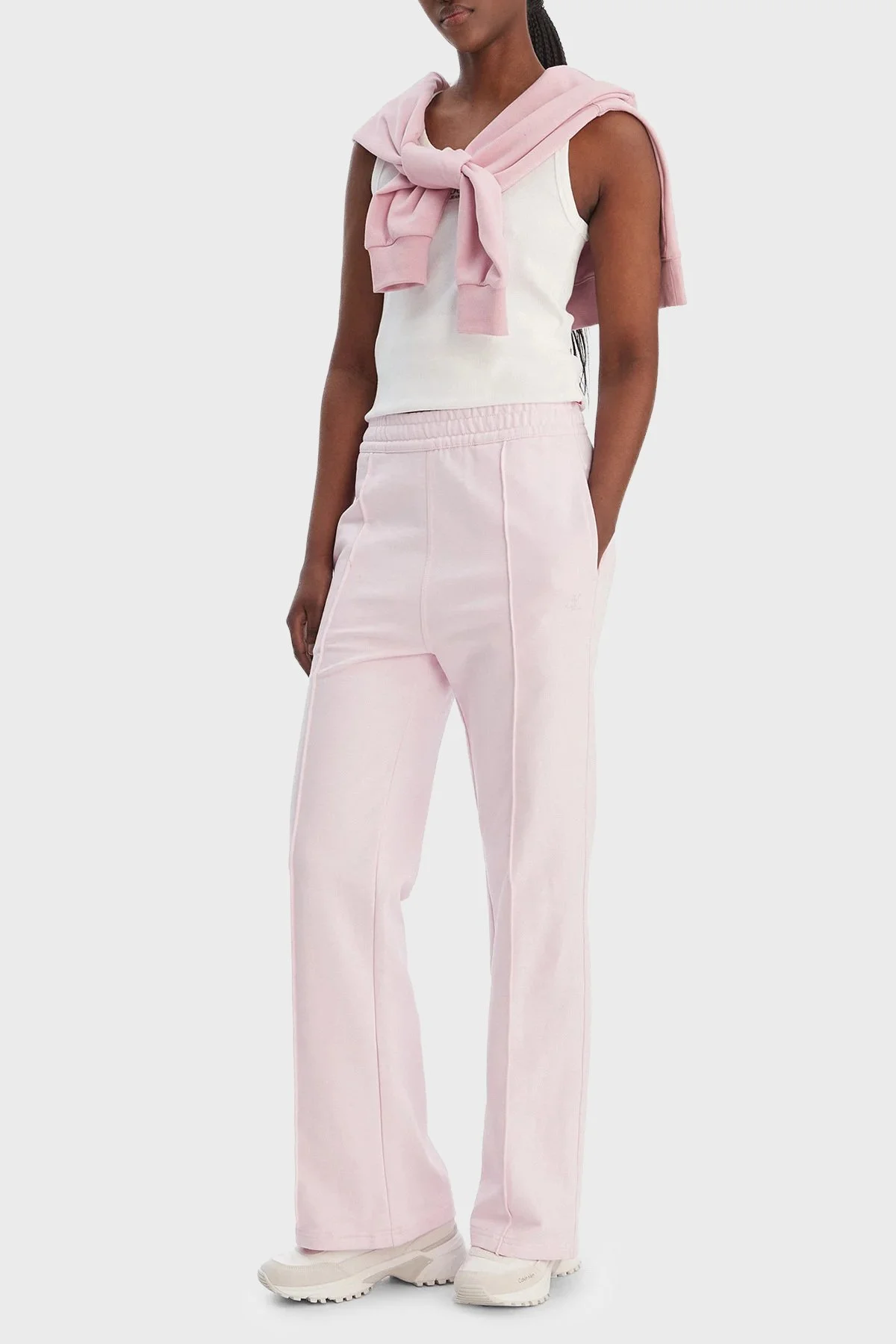 Calvin Klein Pamuklu Regular Fit Normal Bel Düz Paça Çimalı LV047B240GTN9 Bayan Pantolon LV047B240G TN9 PEMBE - 2