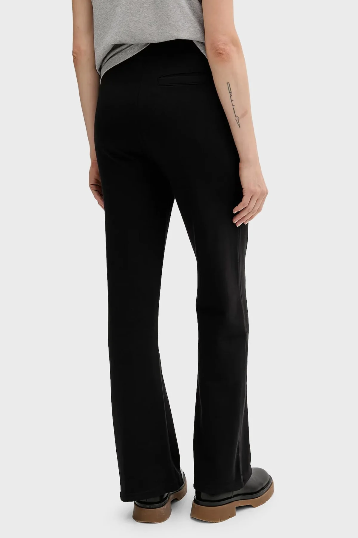 Calvin Klein Pamuklu Regular Fit Normal Bel Düz Paça Çimalı LV047B240GUB1 Bayan Pantolon LV047B240G UB1 SİYAH - 3