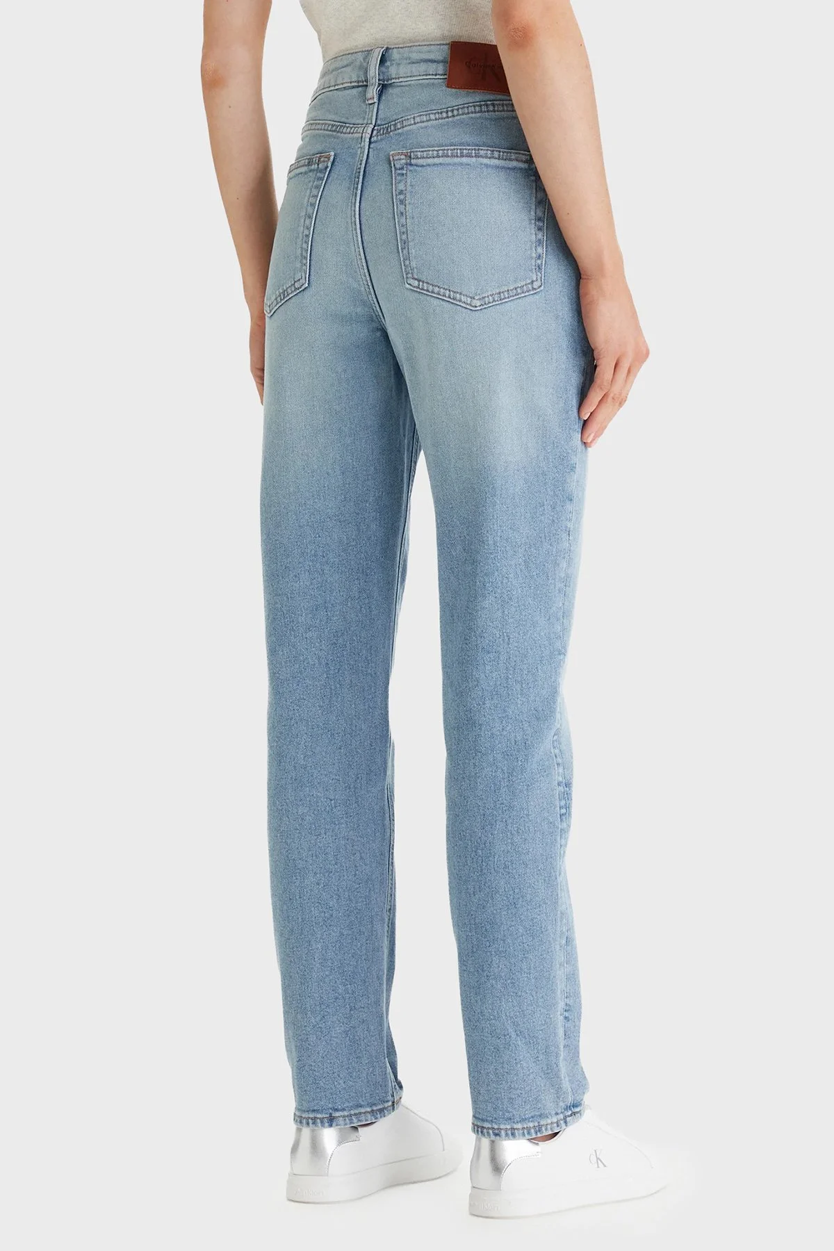 Calvin Klein Pamuklu Regular Fit Normal Bel Jeans LV047F670G1XS Bayan Kot Pantolon LV047F670G 1XS MAVİ - 3