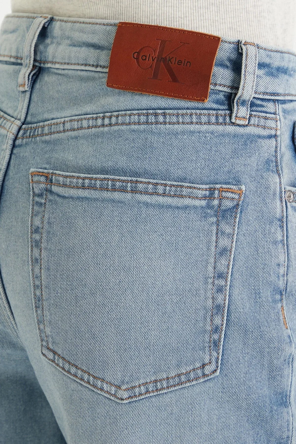 Calvin Klein Pamuklu Regular Fit Normal Bel Jeans LV047F670G1XS Bayan Kot Pantolon LV047F670G 1XS MAVİ - 5