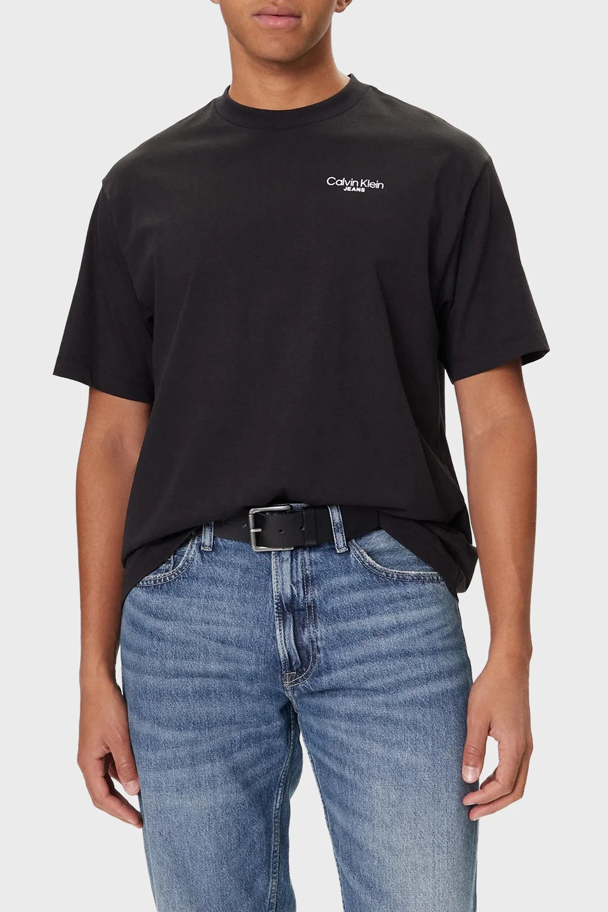 Calvin Klein Pamuklu Regular Fit Sırt Baskılı Bisiklet Yaka LV04RD825GUB1 Erkek T Shirt LV04RD825G UB1 SİYAH - 1