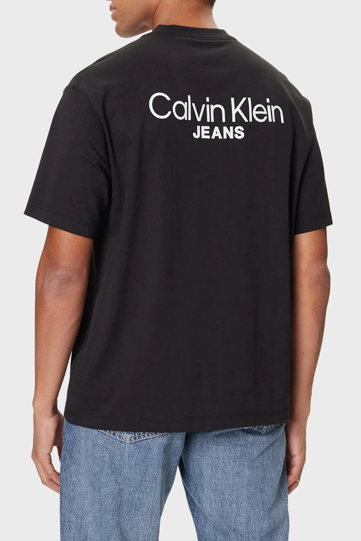 Calvin Klein Pamuklu Regular Fit Sırt Baskılı Bisiklet Yaka LV04RD825GUB1 Erkek T Shirt LV04RD825G UB1 SİYAH - 3