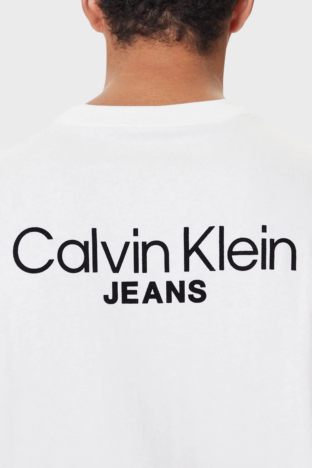Calvin Klein Pamuklu Regular Fit Sırt Baskılı Bisiklet Yaka LV04RD825GYAA Erkek T Shirt LV04RD825G YAA BEYAZ - 5