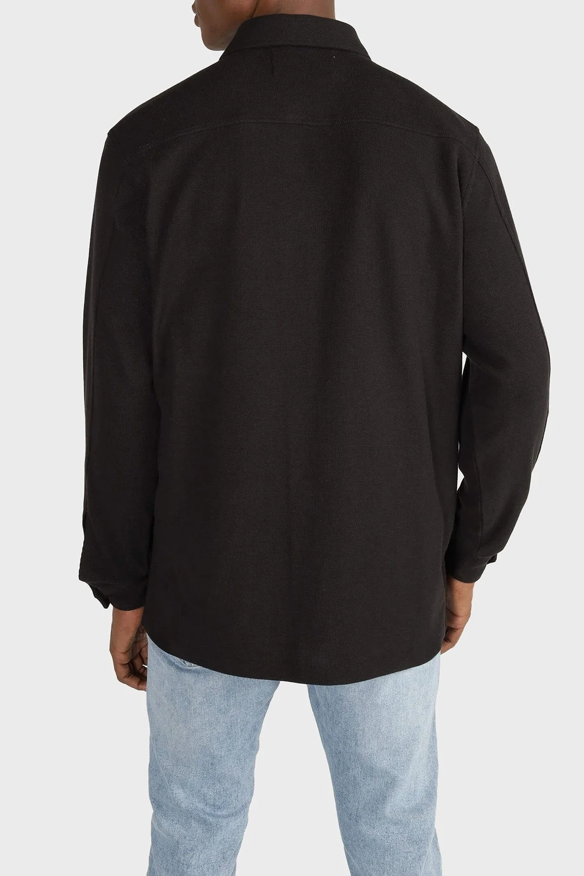 Calvin Klein Pamuklu Regular Fit Tek Cepli J30J323519BEH Erkek Gömlek J30J323519 BEH SİYAH - 2