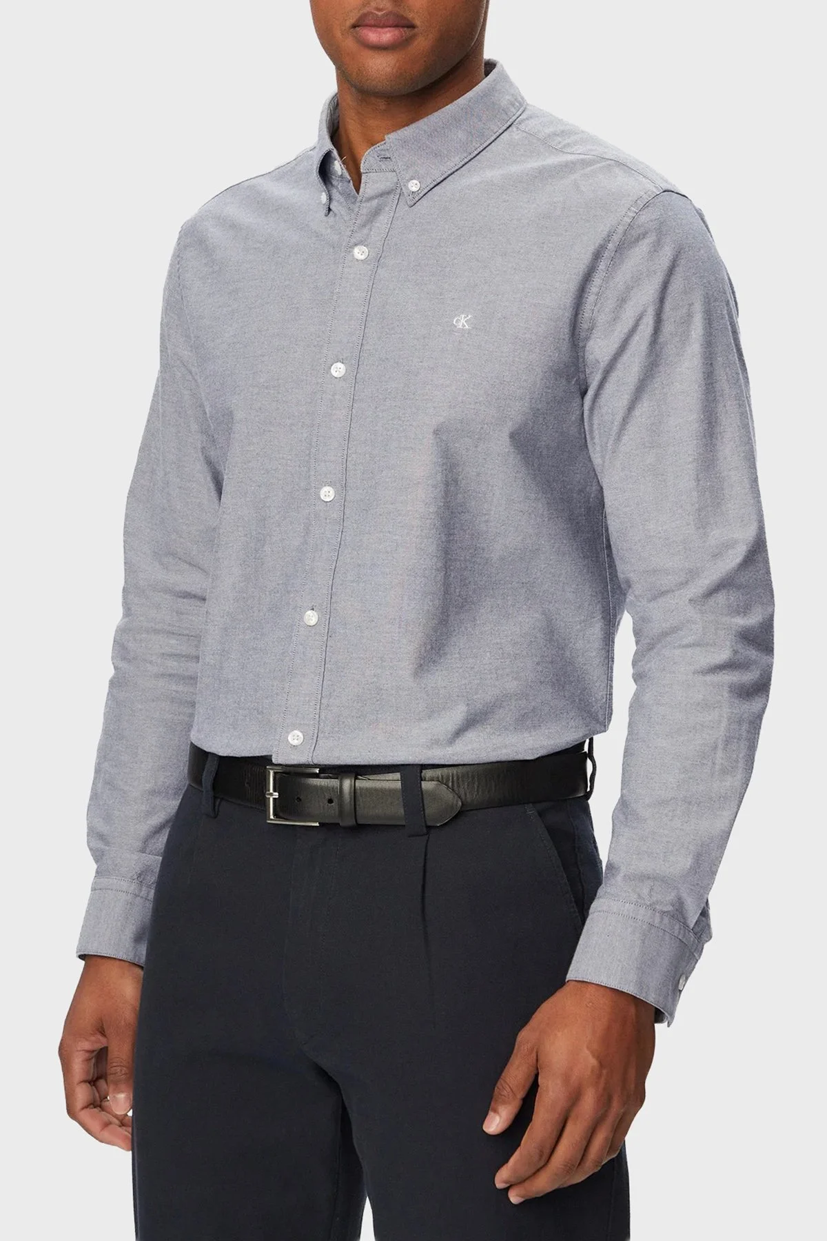 Calvin Klein Pamuklu Regular Fit Uzun Kollu LV140EM125CEF Erkek Gömlek LV140EM125 CEF LACİVERT - 1
