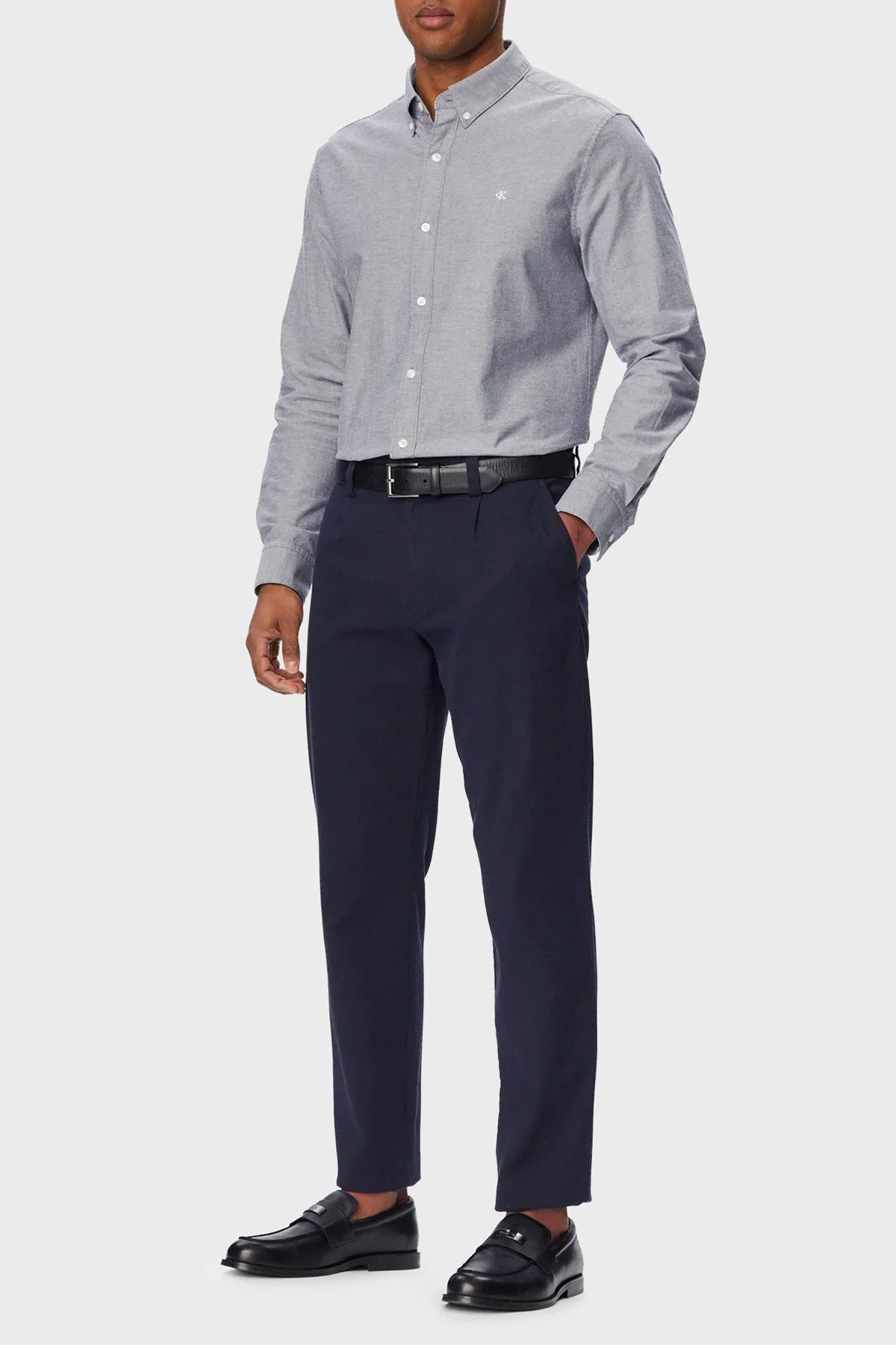 Calvin Klein Pamuklu Regular Fit Uzun Kollu LV140EM125CEF Erkek Gömlek LV140EM125 CEF LACİVERT - 2