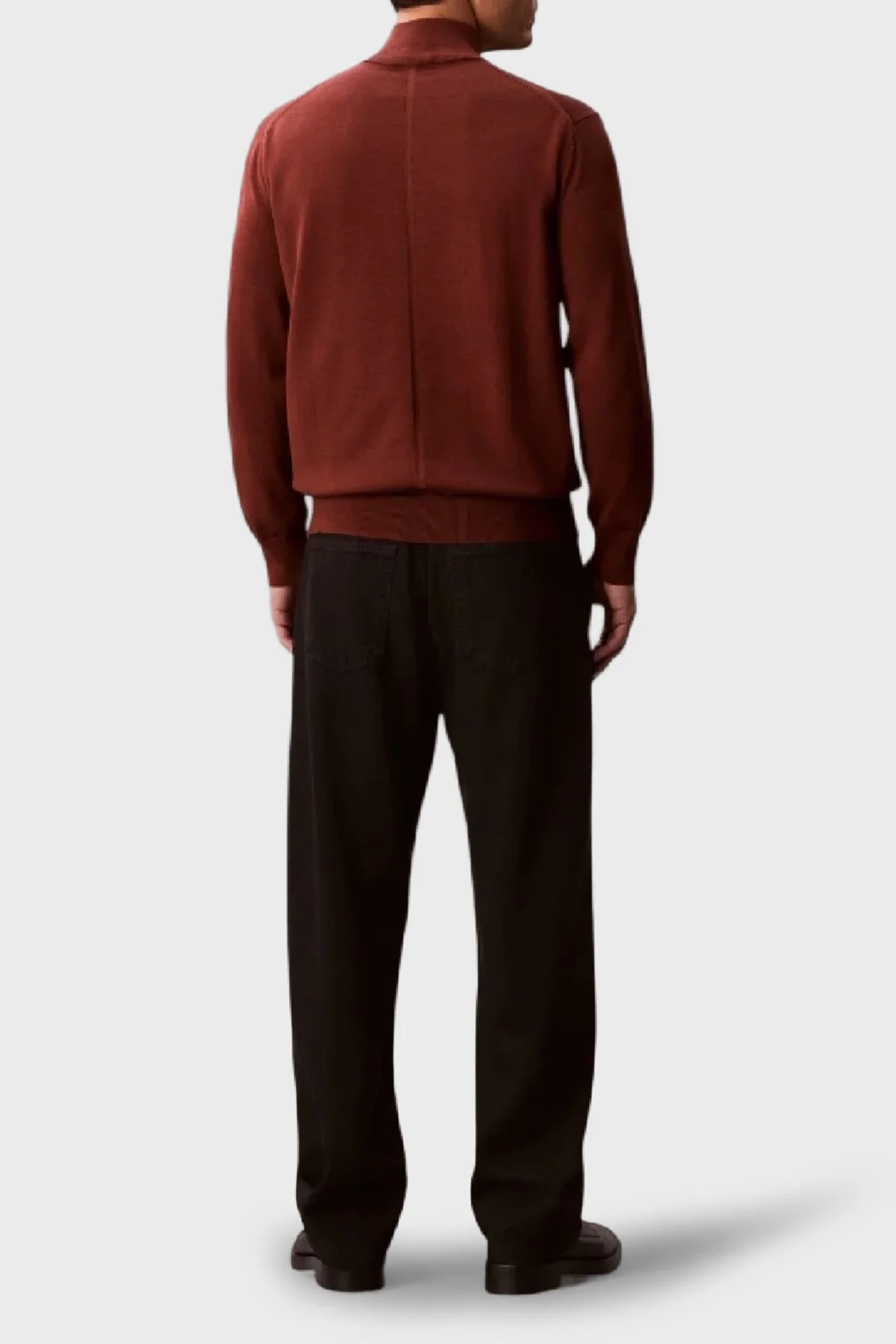 Calvin Klein Pamuklu Regular Fit Yarım Fermuarlı Dik Yaka LV040BM356XWI Erkek Kazak LV040BM356 XWI KİREMİT - 3