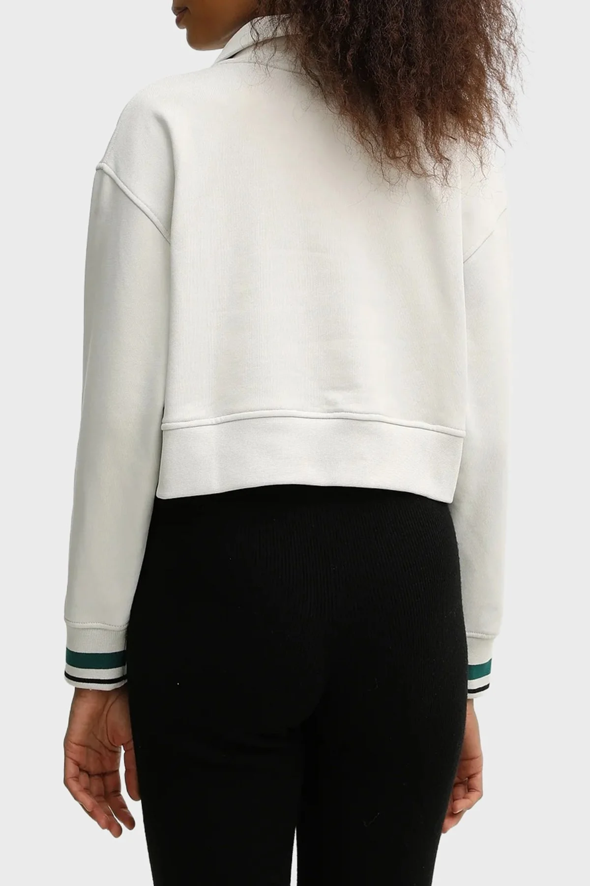 Calvin Klein Pamuklu Regular Fit Yarım Fermuarlı Dik Yaka LVGWF5W31067U Bayan Sweat LVGWF5W310 67U EKRU - 3