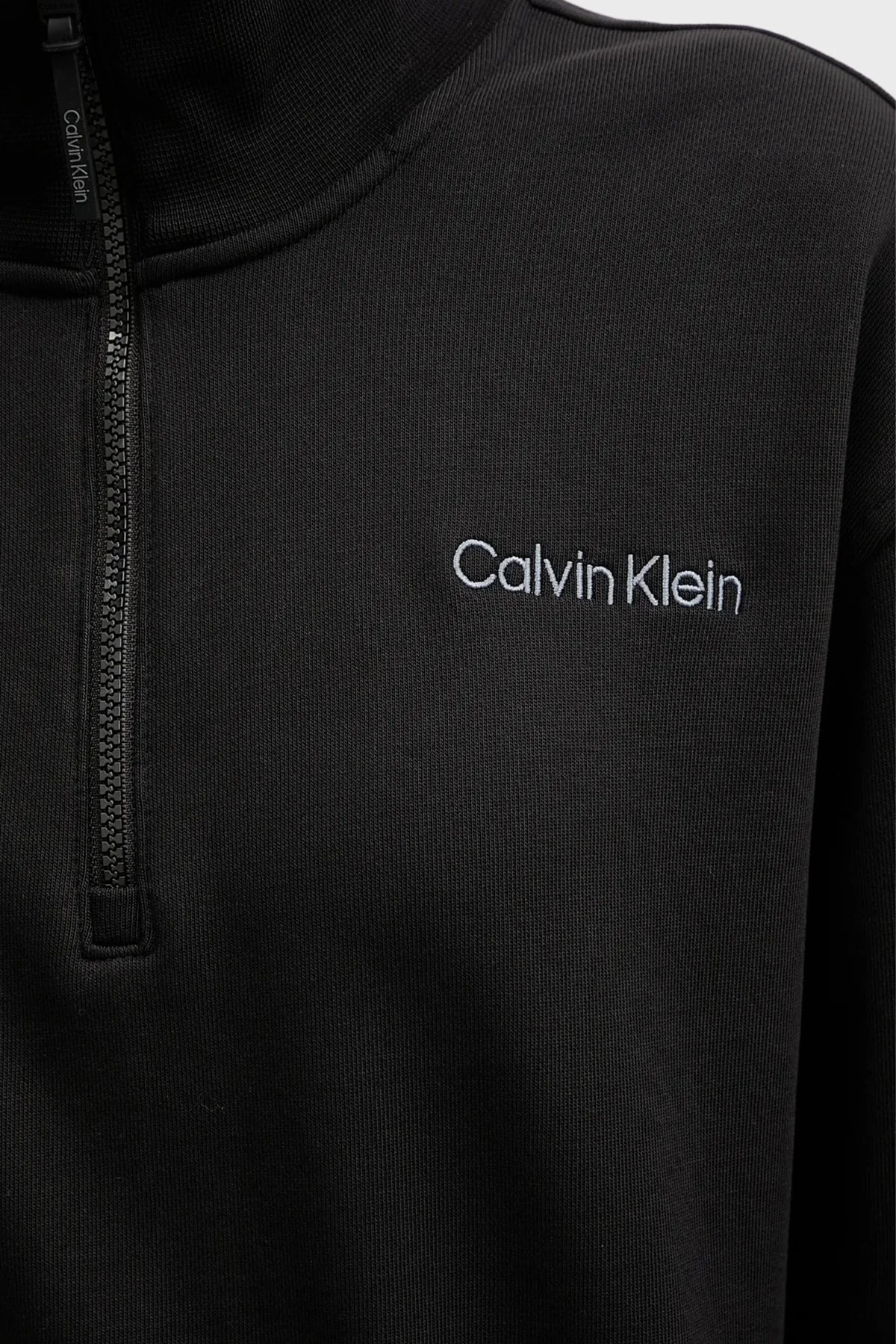 Calvin Klein Pamuklu Regular Fit Yarım Fermuarlı Dik Yaka LVGWF5W310UB1 Bayan Sweat LVGWF5W310 UB1 SİYAH - 5