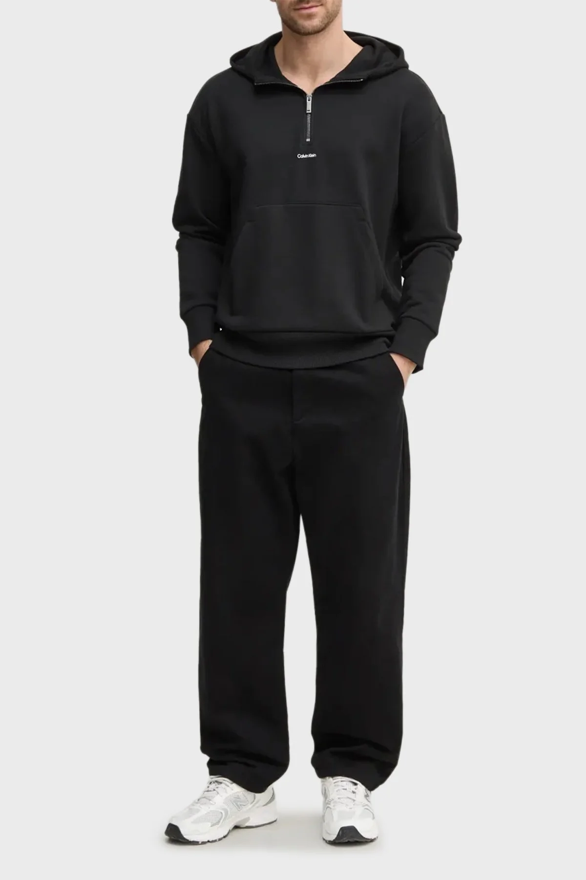 Calvin Klein Pamuklu Regular Fit Yarım Fermuarlı Kapüşonlu K10K113762BEH Erkek Sweat K10K113762 BEH SİYAH - 7