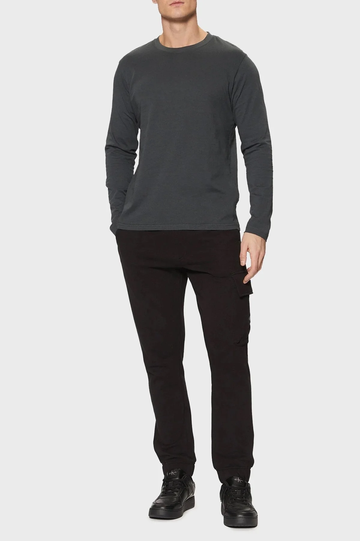 Calvin Klein Pamuklu Regular Fit Yüksek Bel Ribanalı Paça Jogger J30J326762BEH Erkek Pantolon J30J326762 BEH SİYAH - 7