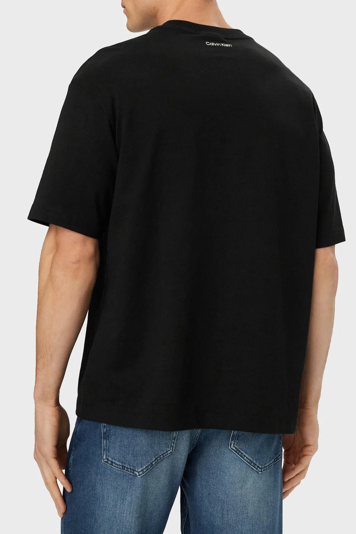 Calvin Klein Pamuklu Relaxed Fit Baskılı Bisiklet Yaka LV04RE827GUB1 Erkek T Shirt LV04RE827G UB1 SİYAH - 3