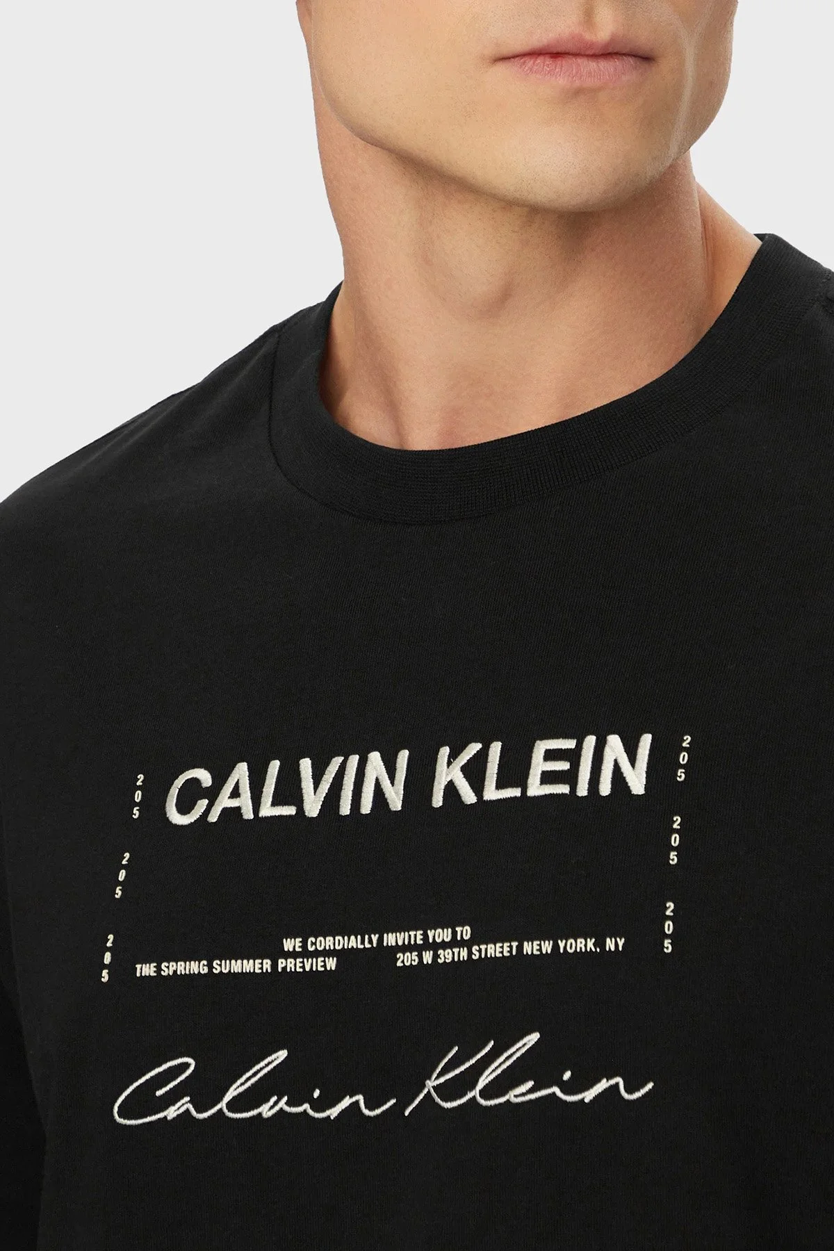 Calvin Klein Pamuklu Relaxed Fit Baskılı Bisiklet Yaka LV04RE827GUB1 Erkek T Shirt LV04RE827G UB1 SİYAH - 4