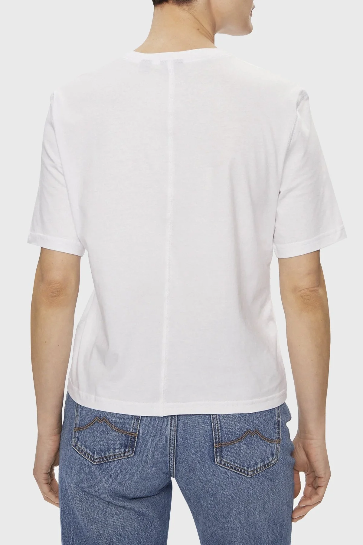 Calvin Klein Pamuklu Relaxed Fit Bisiklet Yaka 00GWS4K210YAA Bayan T Shirt 00GWS4K210 YAA BEYAZ - 2