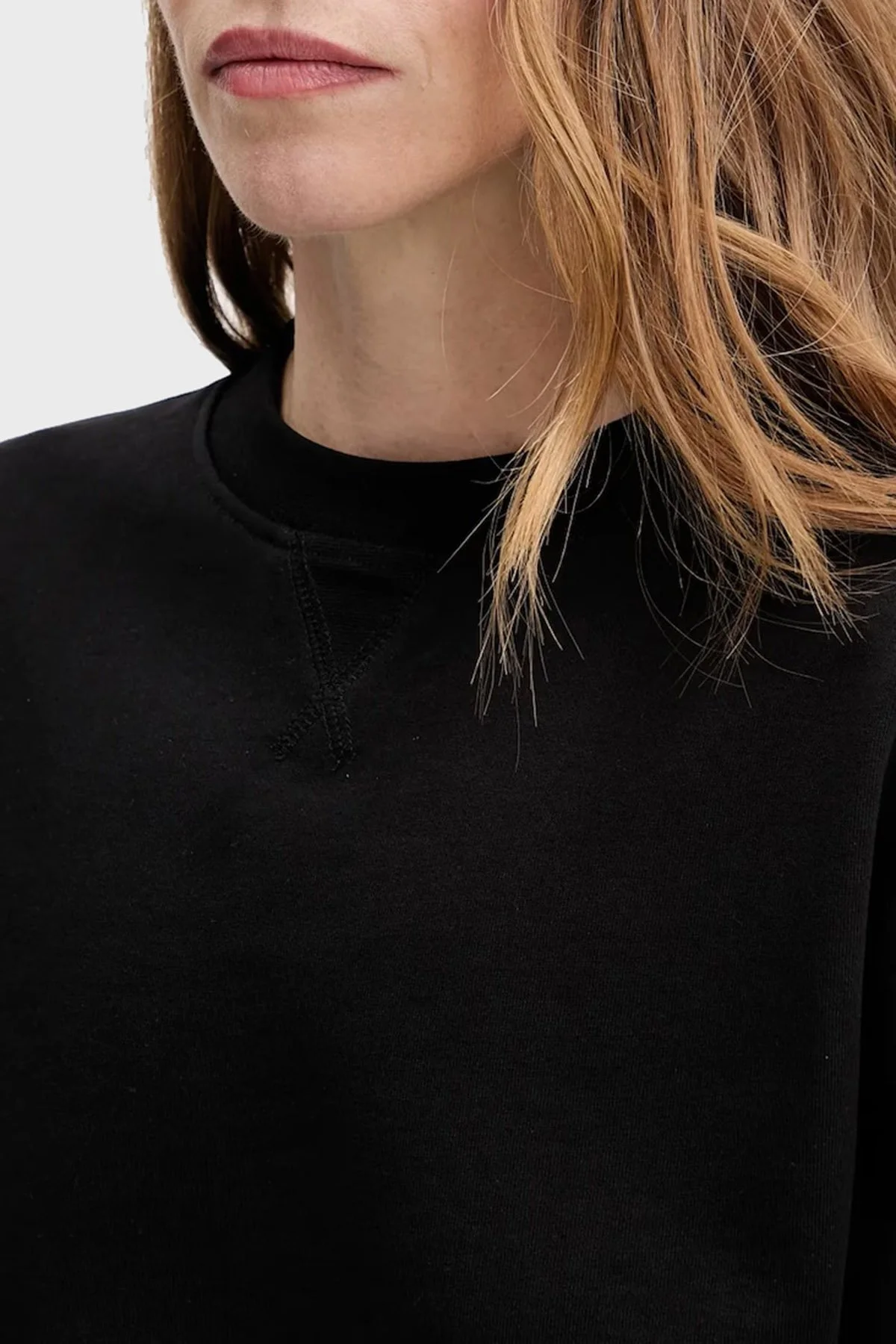 Calvin Klein Pamuklu Relaxed Fit Bisiklet Yaka Crop LV047C911GUB1 Bayan Sweat LV047C911G UB1 SİYAH - 4