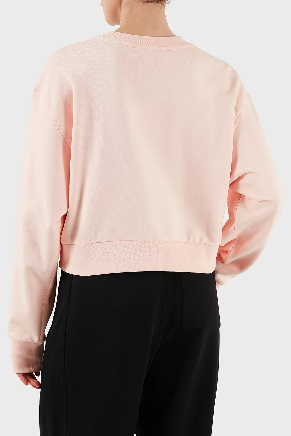 Calvin Klein Pamuklu Relaxed Fit Bisiklet Yaka Crop LV047C911GVI7 Bayan Sweat LV047C911G VI7 AÇIK PEMBE - 3