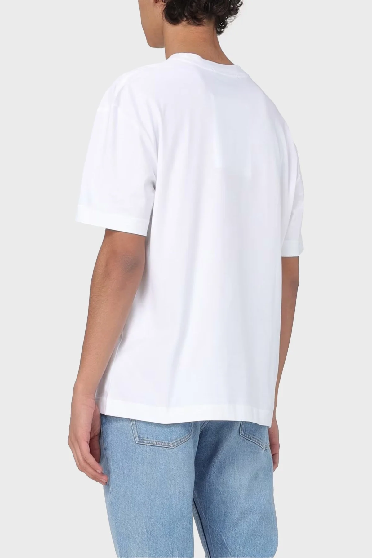 Calvin Klein Pamuklu Relaxed Fit Bisiklet Yaka J30J325195YAF Erkek T Shirt J30J325195 YAF BEYAZ - 2