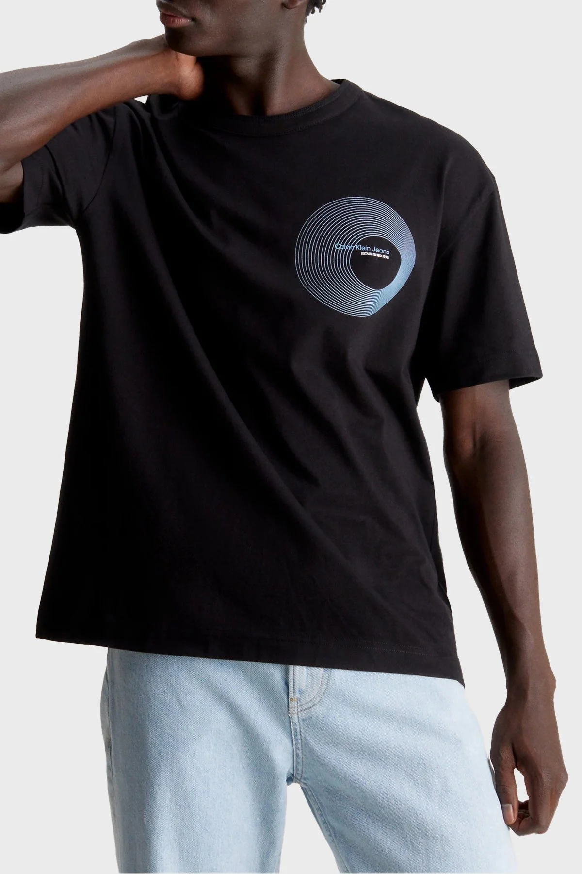 Calvin Klein Pamuklu Relaxed Fit Bisiklet Yaka J30J325200BEH Erkek T Shirt J30J325200 BEH SİYAH - 1