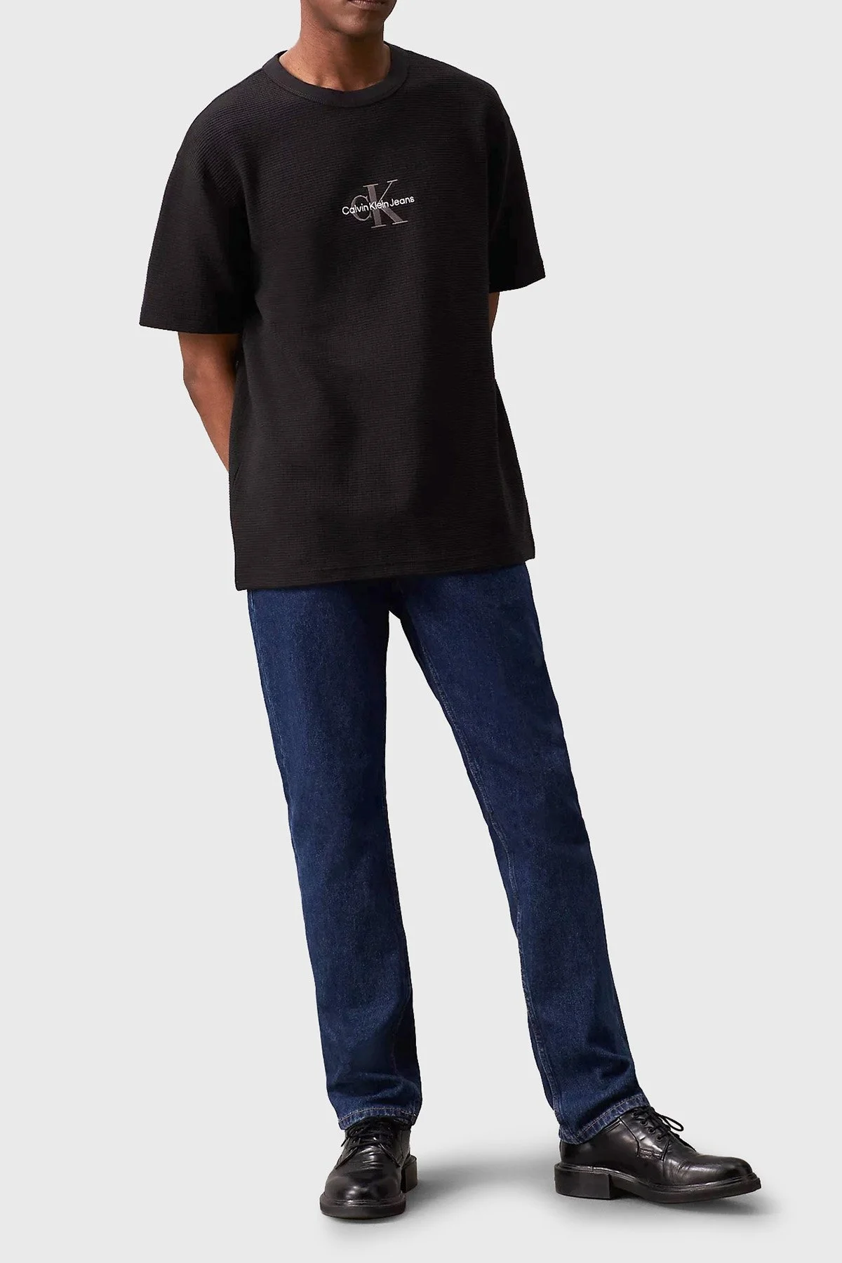 Calvin Klein Pamuklu Relaxed Fit Bisiklet Yaka J30J325645BEH Erkek T Shirt J30J325645 BEH SİYAH - 7