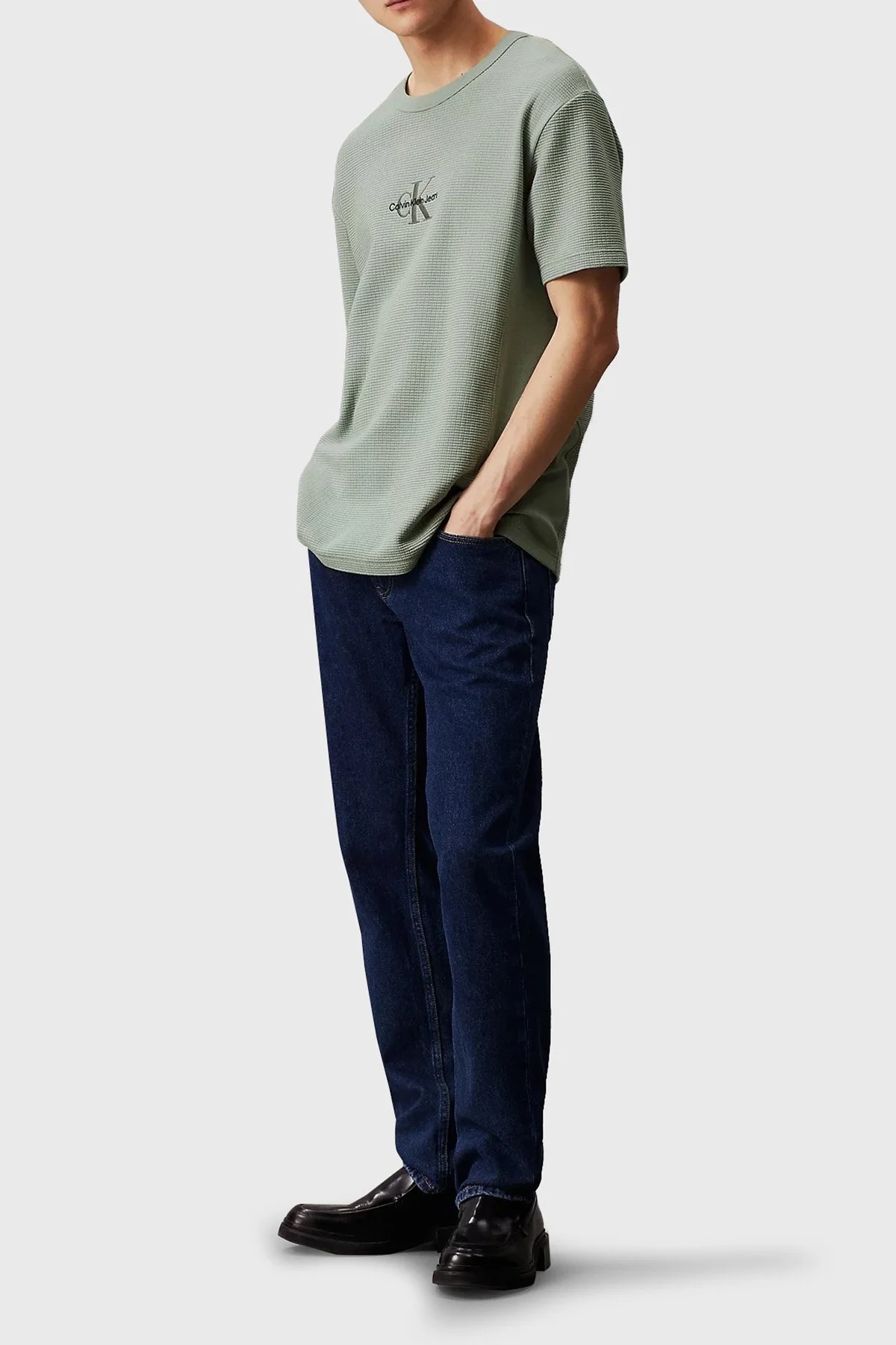 Calvin Klein Pamuklu Relaxed Fit Bisiklet Yaka J30J325645PFF Erkek T Shirt J30J325645 PFF MİNT - 3