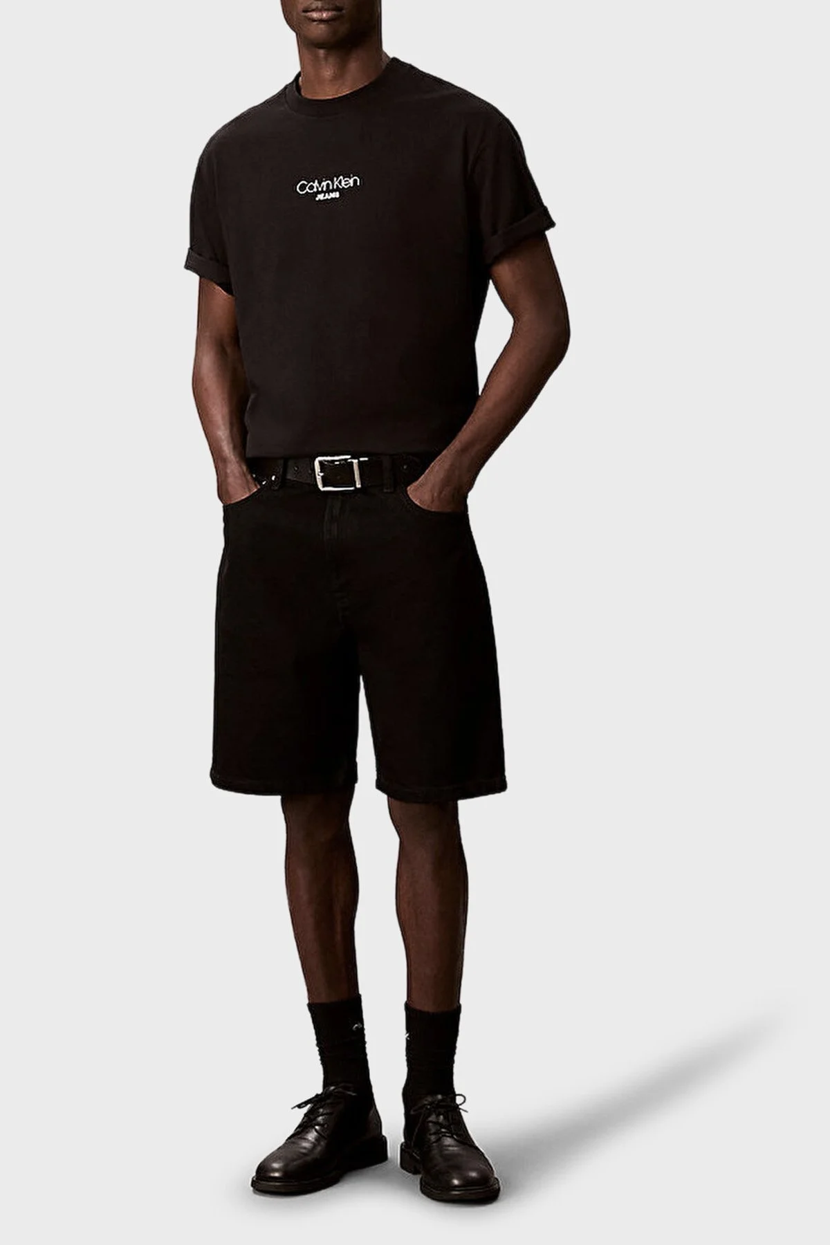 Calvin Klein Pamuklu Relaxed Fit Bisiklet Yaka Logolu LV04RC851GUB1 Erkek T Shirt LV04RC851G UB1 SİYAH - 4