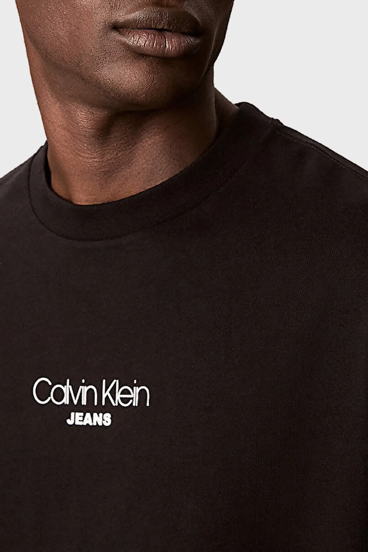 Calvin Klein Pamuklu Relaxed Fit Bisiklet Yaka Logolu LV04RC851GUB1 Erkek T Shirt LV04RC851G UB1 SİYAH - 5