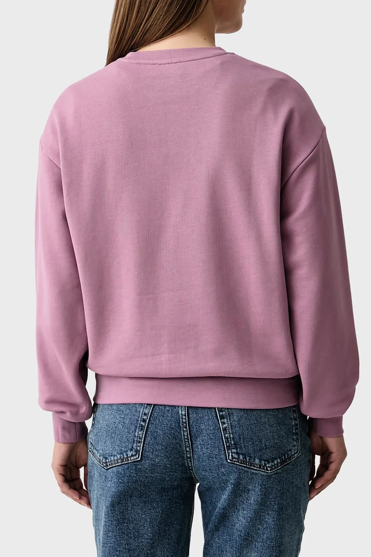 Calvin Klein Pamuklu Relaxed Fit Bisiklet Yaka LV047B234GVCB Kadın Sweat LV047B234G VCB Pembe - 3