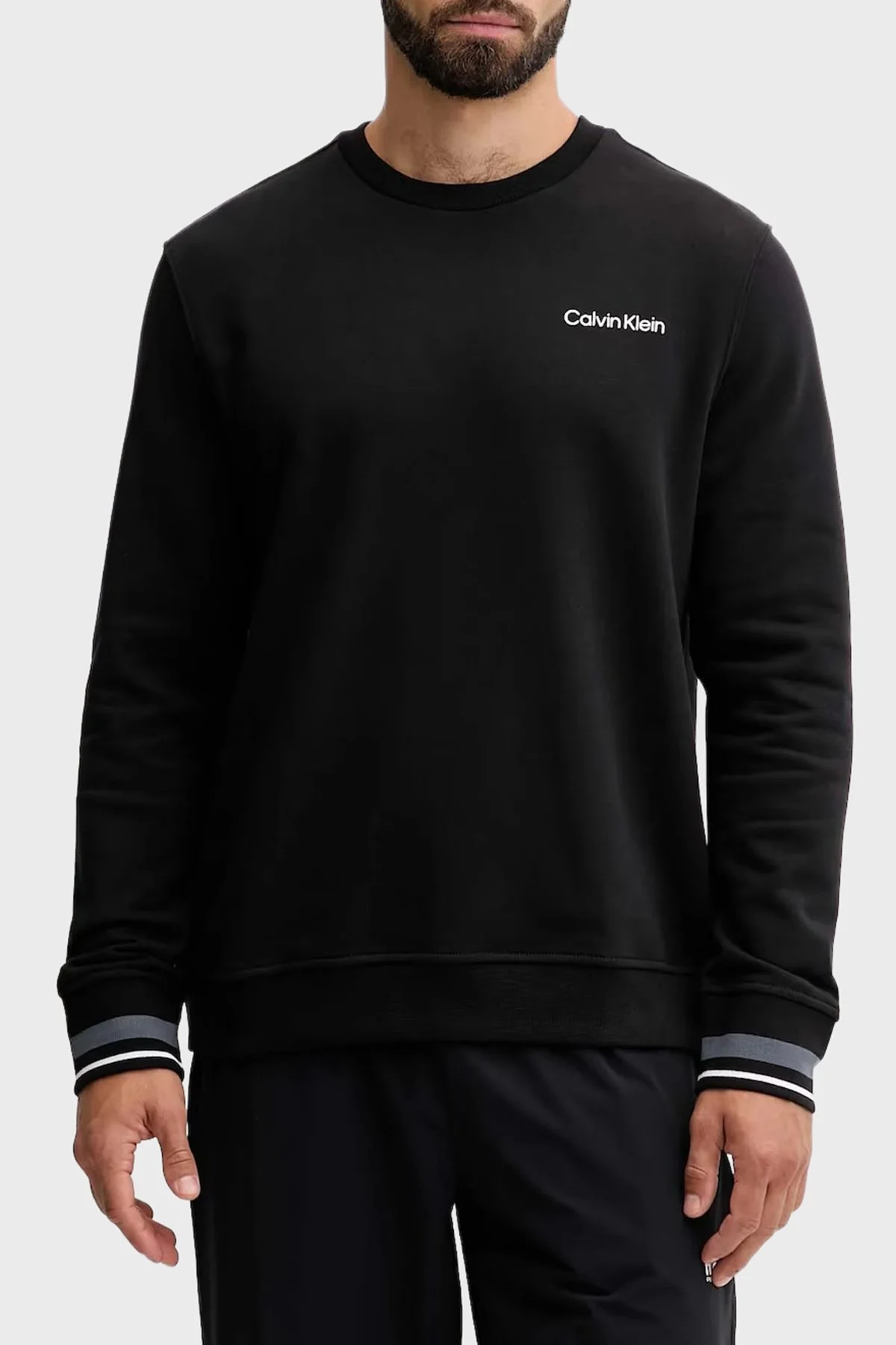 Calvin Klein Pamuklu Relaxed Fit Bisiklet Yaka LVGMF5W312UB1 Erkek Sweat LVGMF5W312 UB1 SİYAH - 1