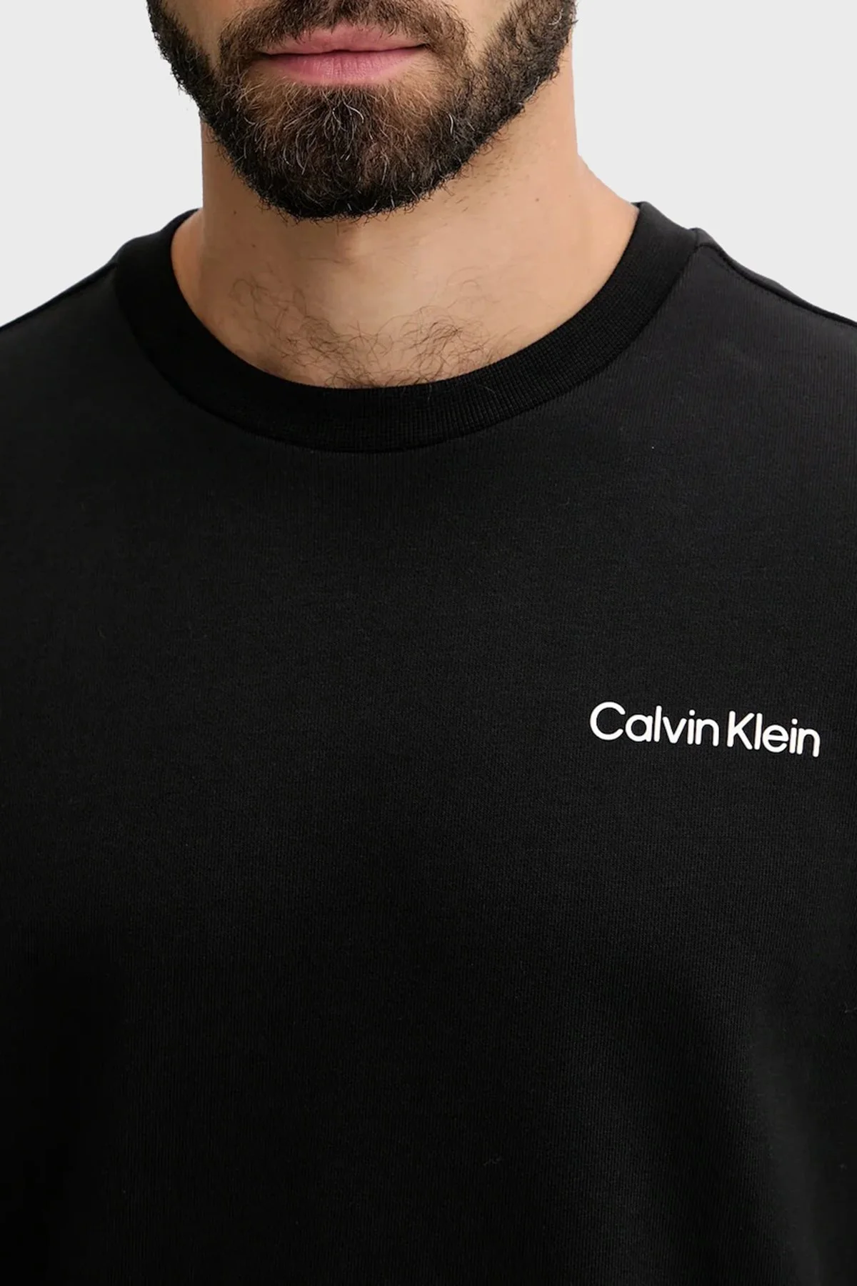 Calvin Klein Pamuklu Relaxed Fit Bisiklet Yaka LVGMF5W312UB1 Erkek Sweat LVGMF5W312 UB1 SİYAH - 4