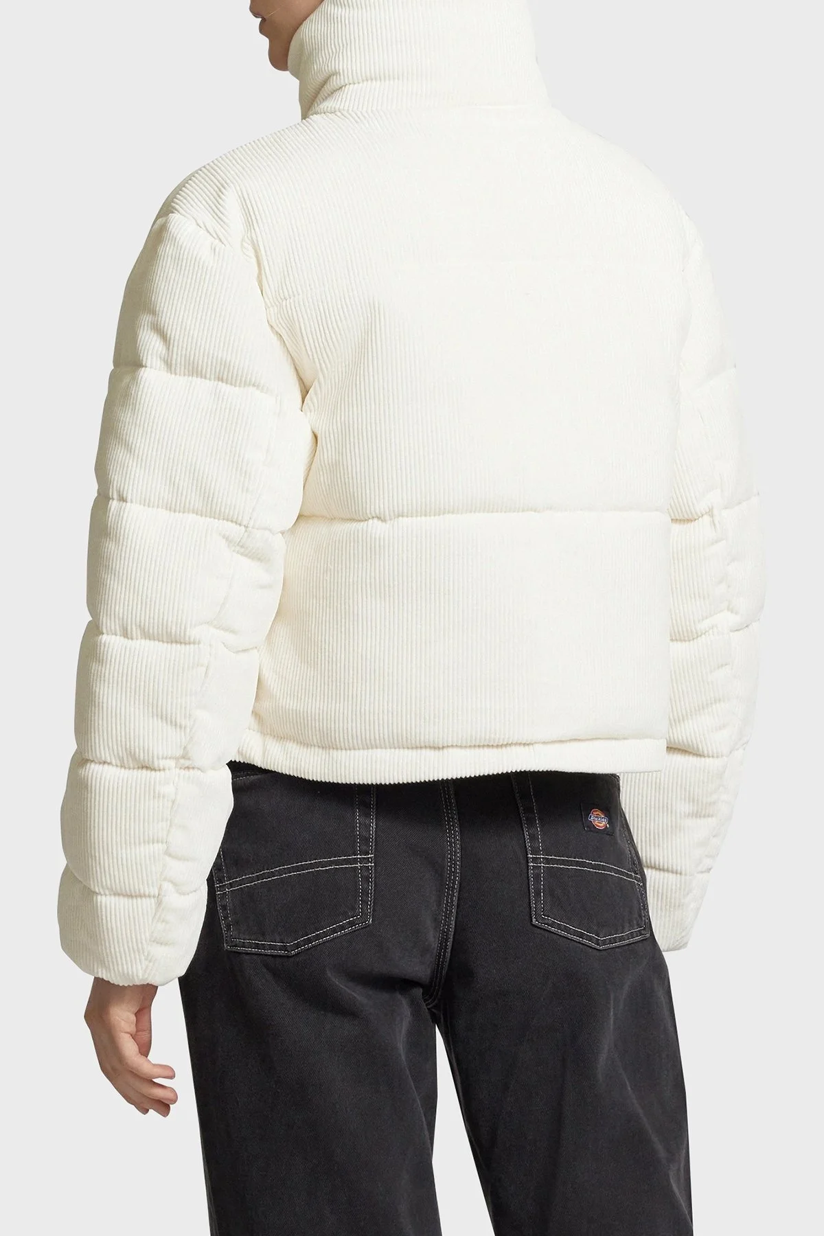 Calvin Klein Pamuklu Relaxed Fit Dik Yaka Kadife J20J224620YBI Bayan Mont J20J224620 YBI EKRU - 3