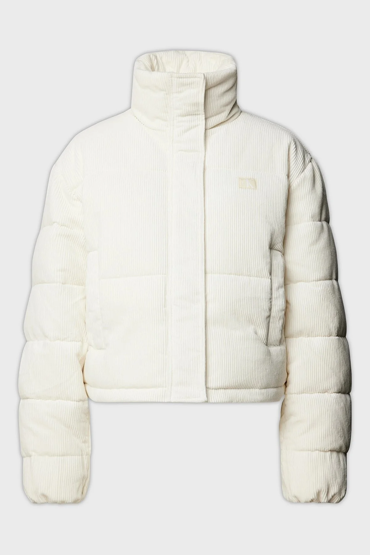 Calvin Klein Pamuklu Relaxed Fit Dik Yaka Kadife J20J224620YBI Bayan Mont J20J224620 YBI EKRU - 5