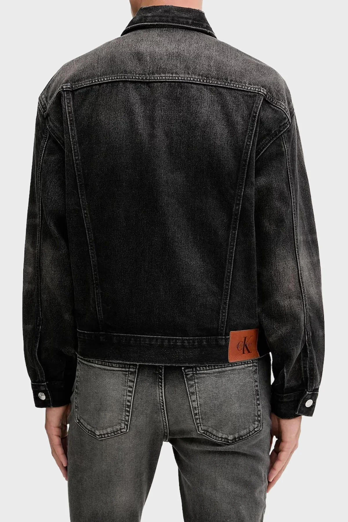 Calvin Klein Pamuklu Relaxed Fit Düğmeli LV04RD707G01G Erkek Kot Ceket LV04RD707G 01G ANTRASİT - 3