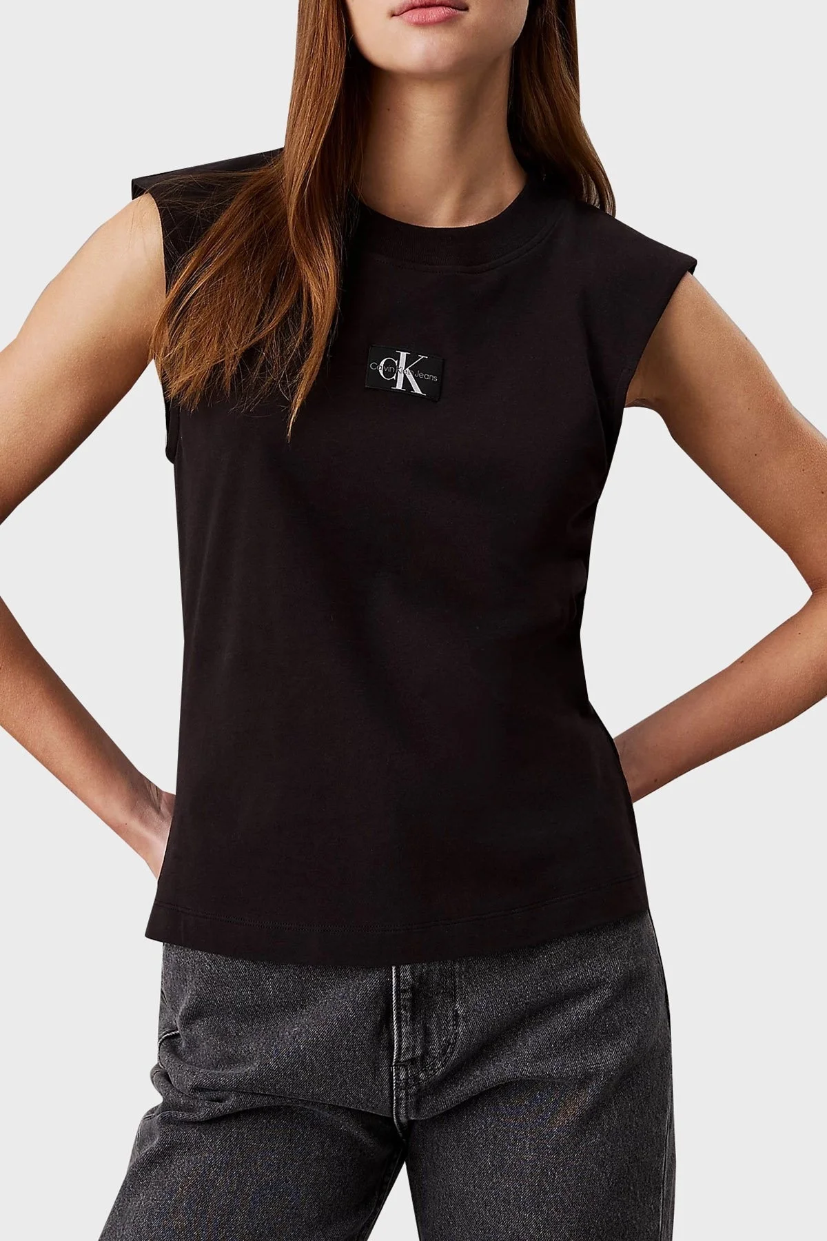 Calvin Klein Pamuklu Relaxed Fit J20J223560BEH Bayan T Shirt J20J223560 BEH SİYAH - 1