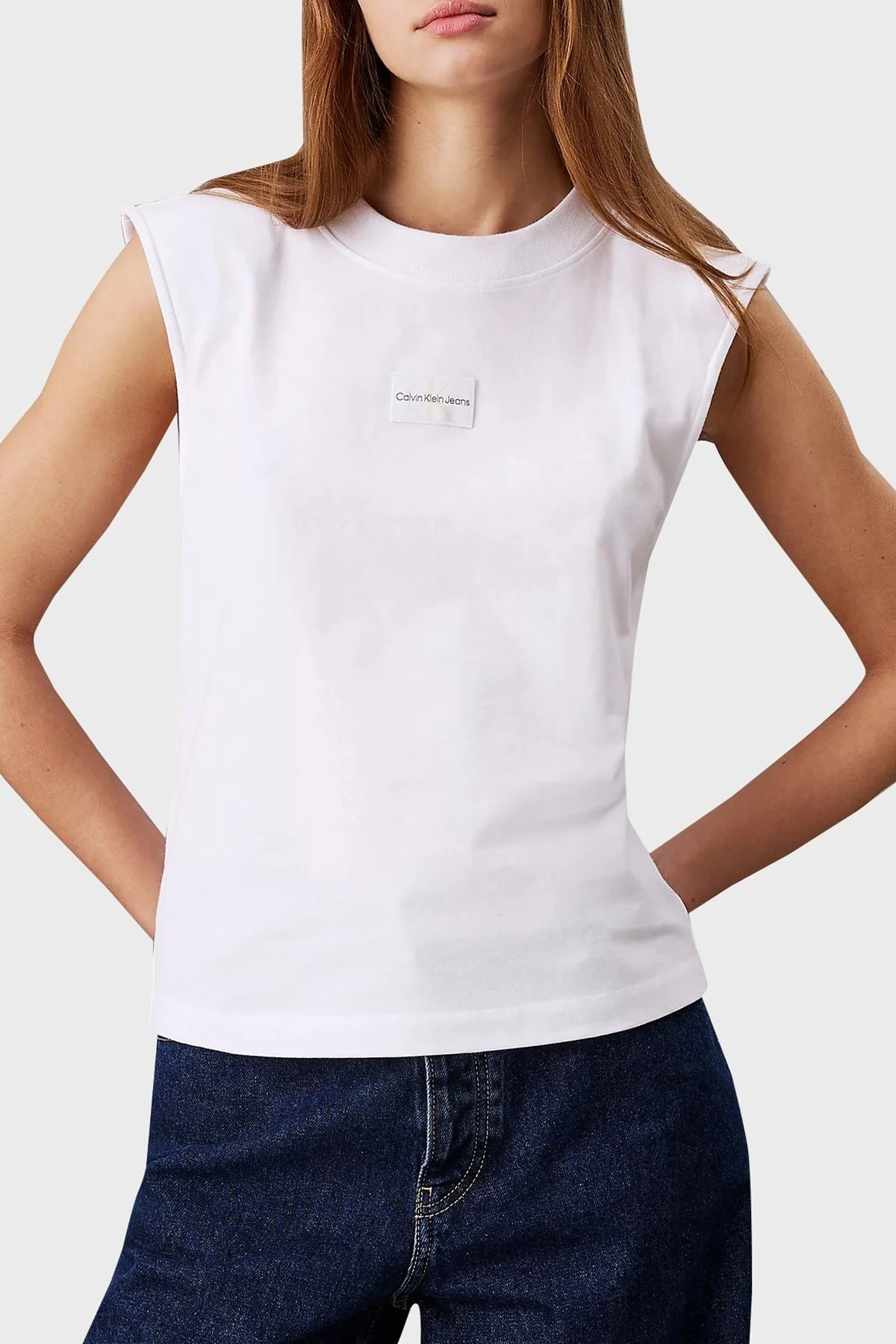 Calvin Klein Pamuklu Relaxed Fit J20J223560YAF Bayan T Shirt J20J223560 YAF BEYAZ - 1