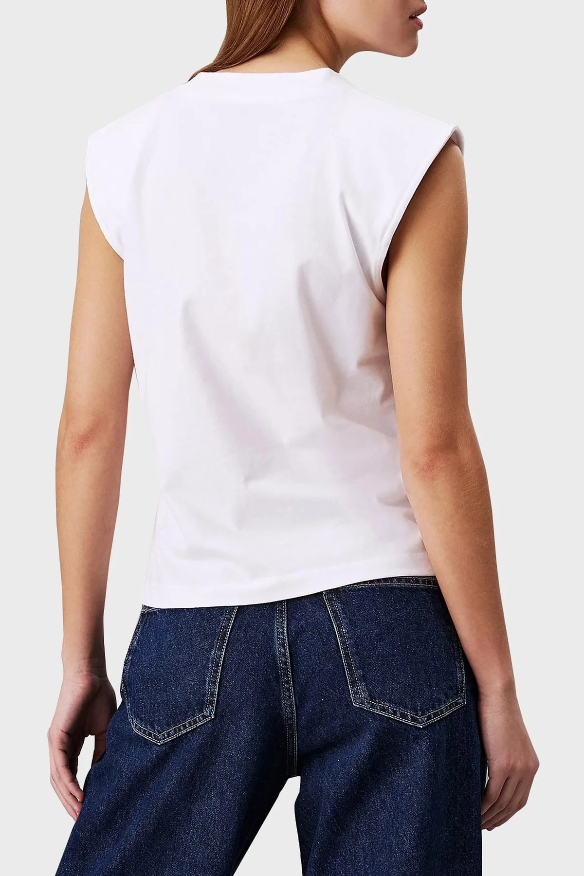 Calvin Klein Pamuklu Relaxed Fit J20J223560YAF Bayan T Shirt J20J223560 YAF BEYAZ - 2