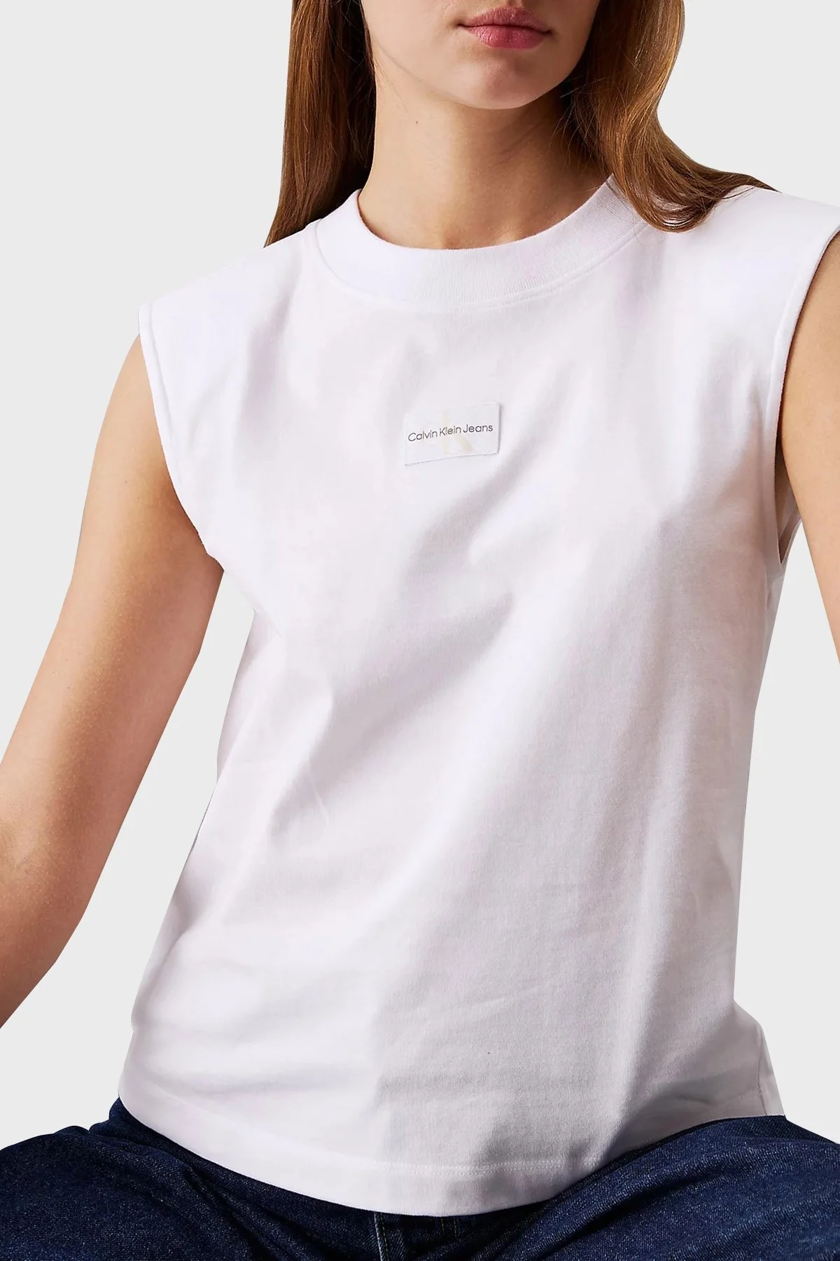 Calvin Klein Pamuklu Relaxed Fit J20J223560YAF Bayan T Shirt J20J223560 YAF BEYAZ - 3