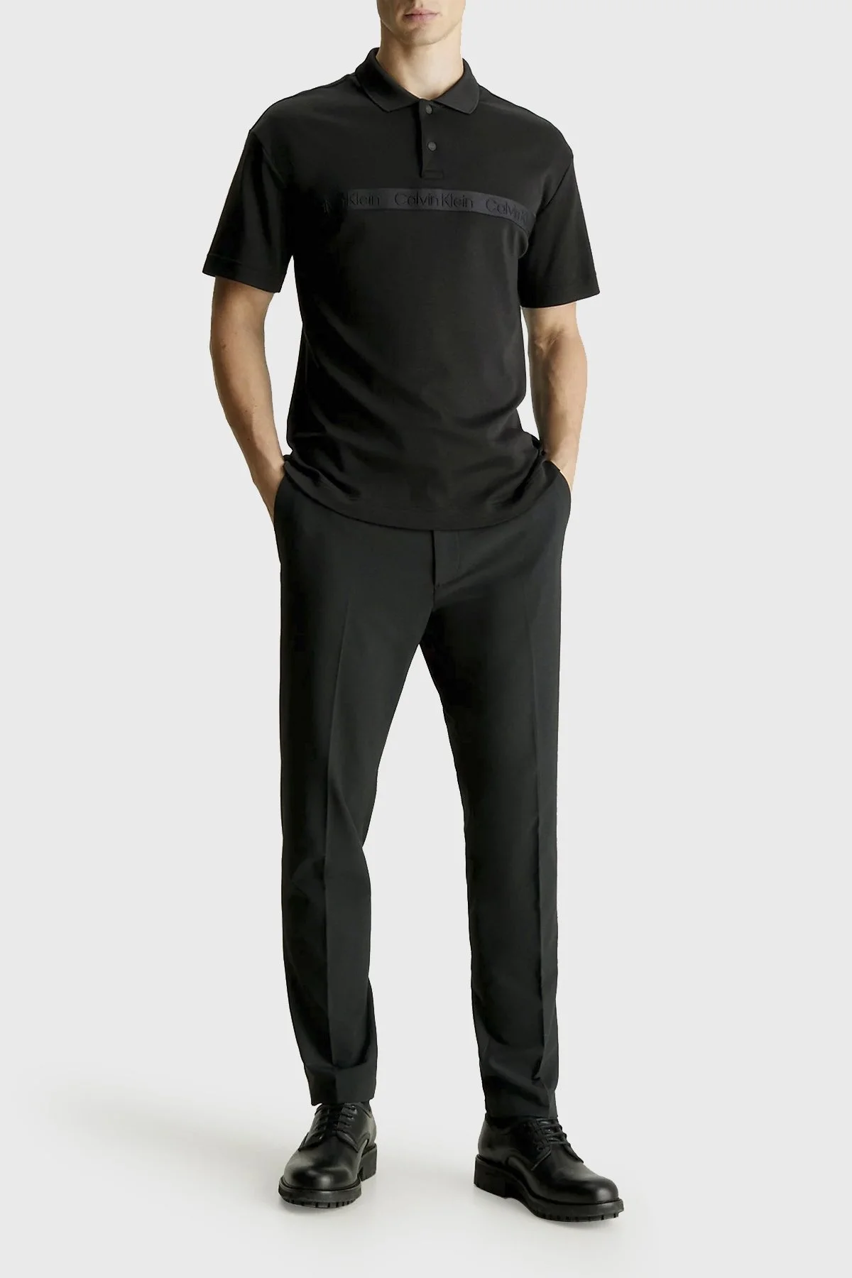 Calvin Klein Pamuklu Relaxed Fit K10K112406BEH Erkek Polo Yaka T Shirt K10K112406 BEH SİYAH - 3