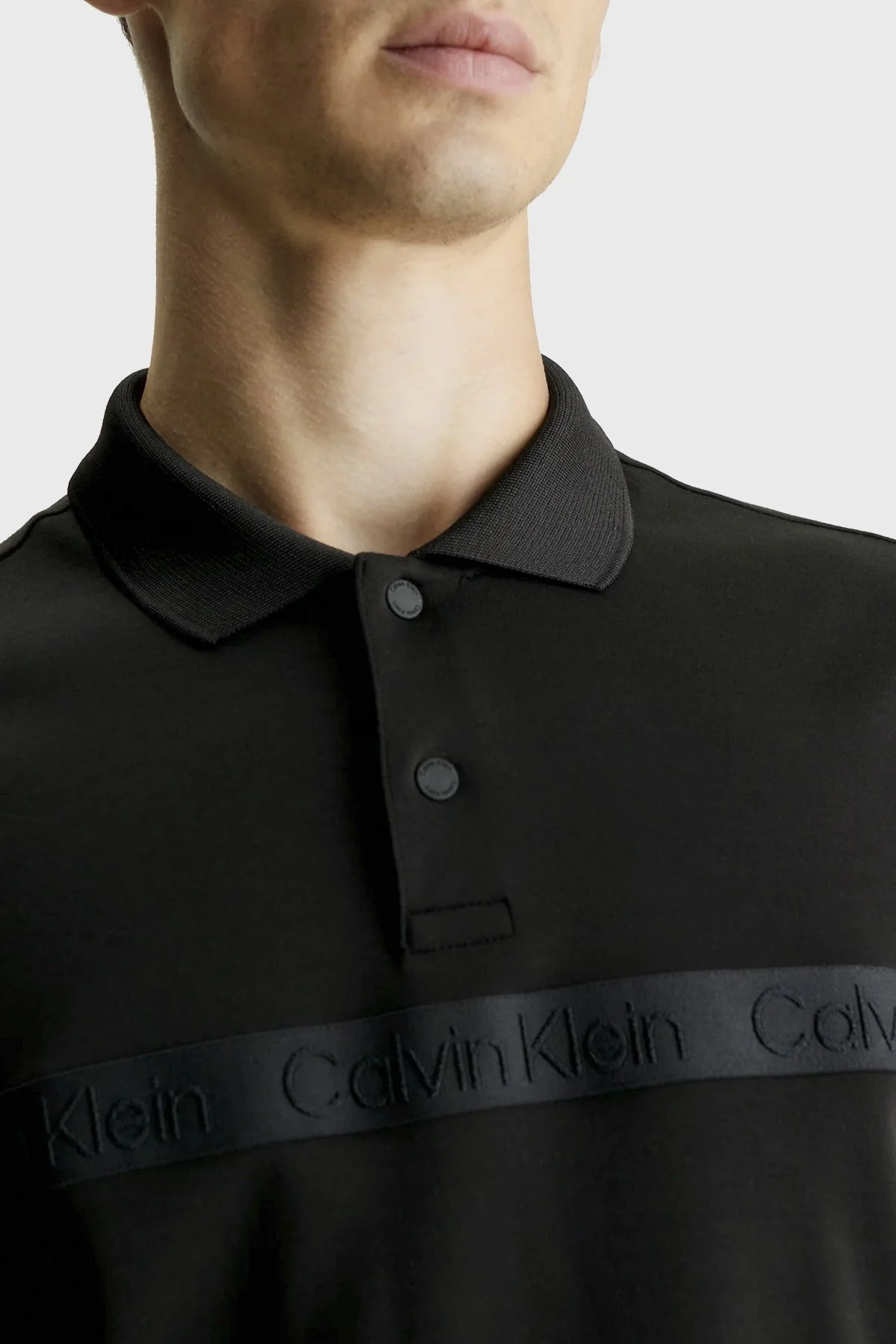 Calvin Klein Pamuklu Relaxed Fit K10K112406BEH Erkek Polo Yaka T Shirt K10K112406 BEH SİYAH - 4