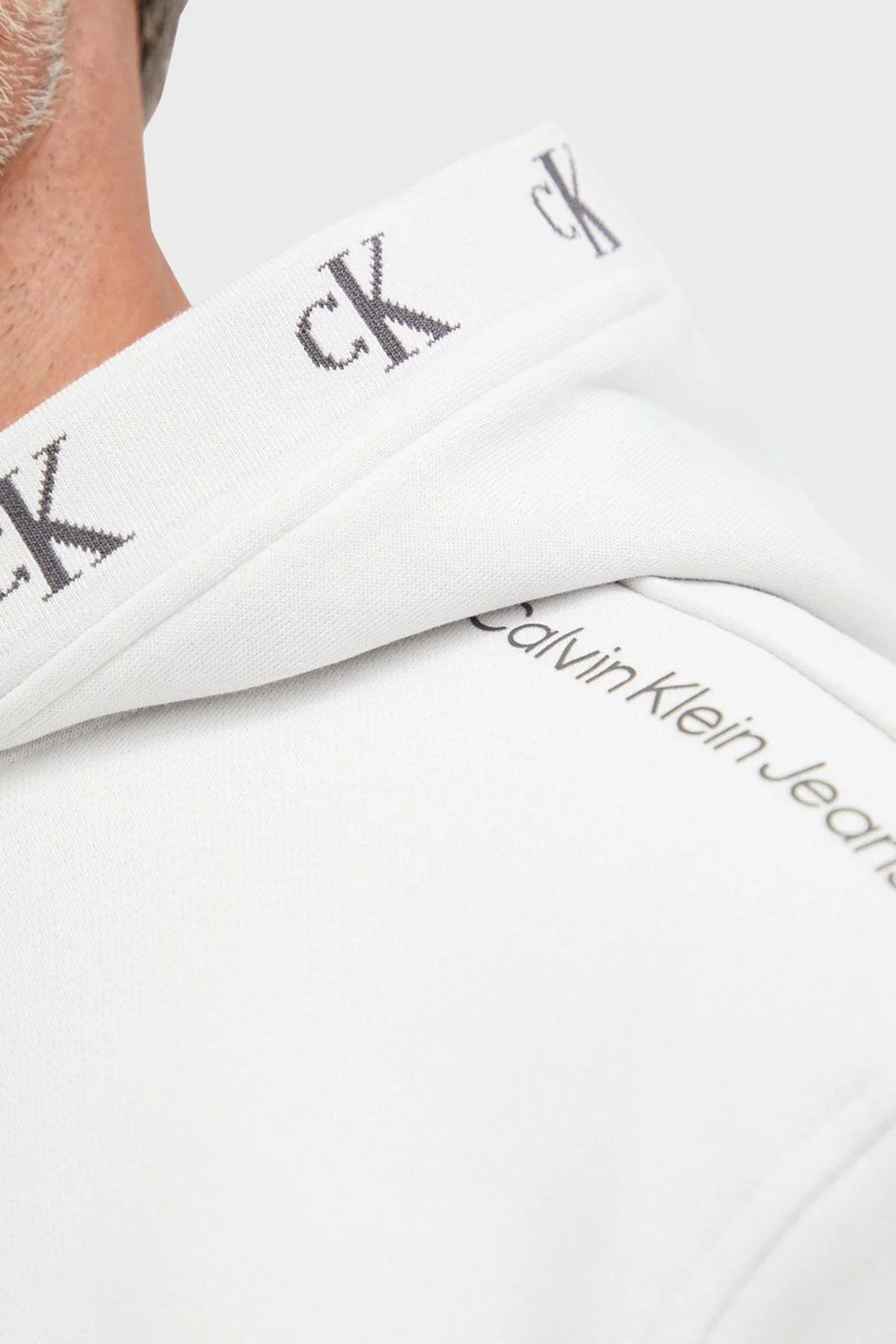 Calvin Klein Pamuklu Relaxed Fit Kapüşonlu Kanguru Cepli Erkek Sweat J30J321883 PRF GRİ - 2