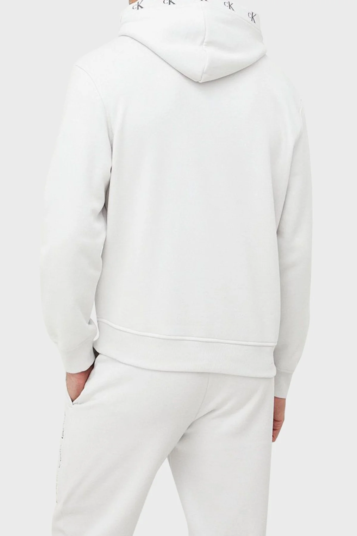Calvin Klein Pamuklu Relaxed Fit Kapüşonlu Kanguru Cepli Erkek Sweat J30J321883 PRF GRİ - 4
