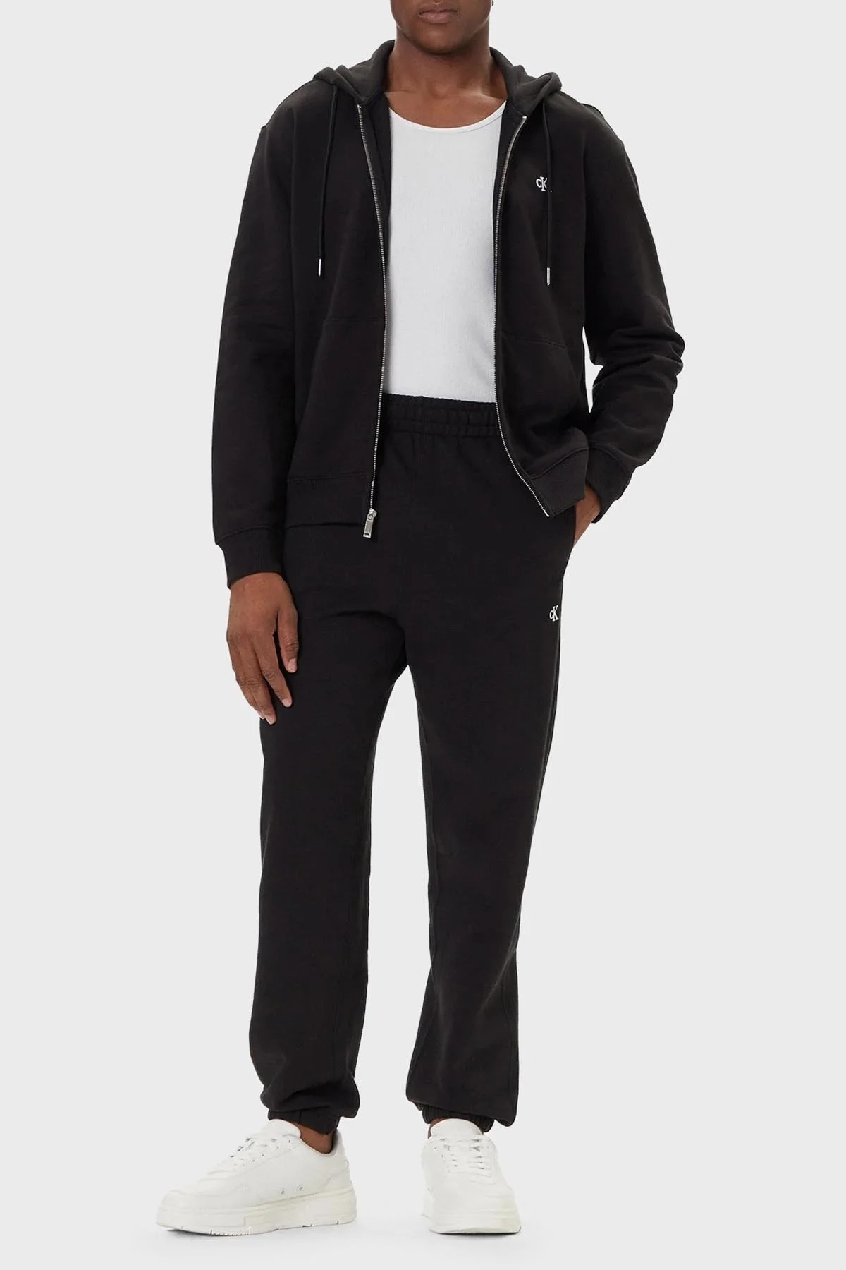 Calvin Klein Pamuklu Relaxed Fit Kapüşonlu Logolu Fermuarlı LV04RD240GUB1 Erkek Sweat LV04RD240G UB1 SİYAH - 2