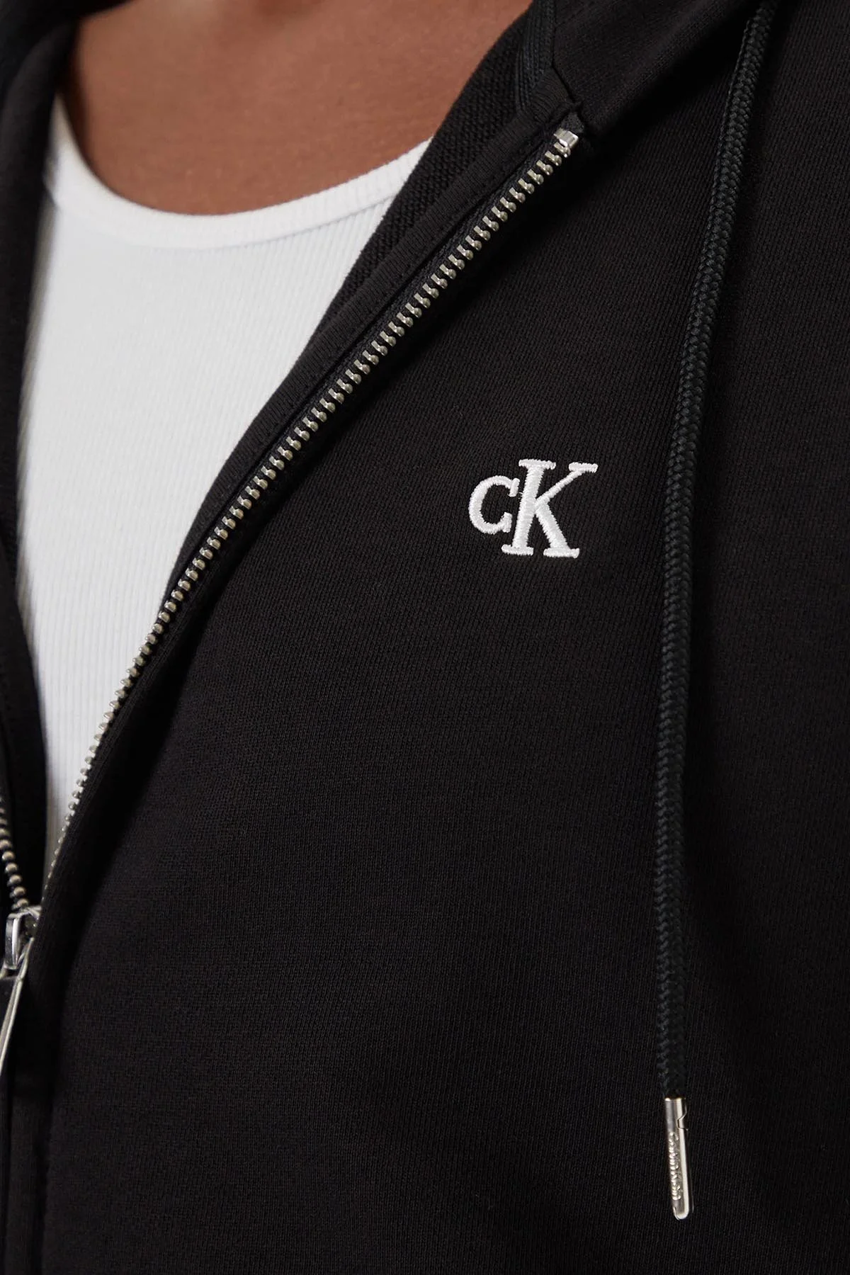 Calvin Klein Pamuklu Relaxed Fit Kapüşonlu Logolu Fermuarlı LV04RD240GUB1 Erkek Sweat LV04RD240G UB1 SİYAH - 4