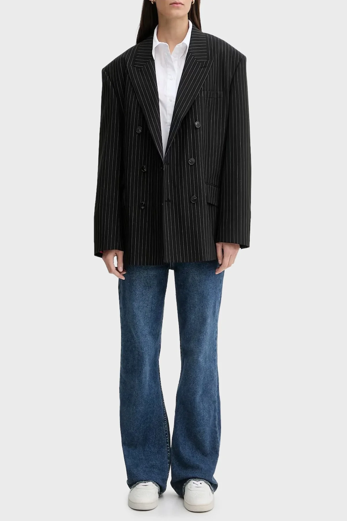 Calvin Klein Pamuklu Relaxed Fit Klasik Yaka Kısa LV047C141GYAA Bayan Gömlek LV047C141G YAA BEYAZ - 2